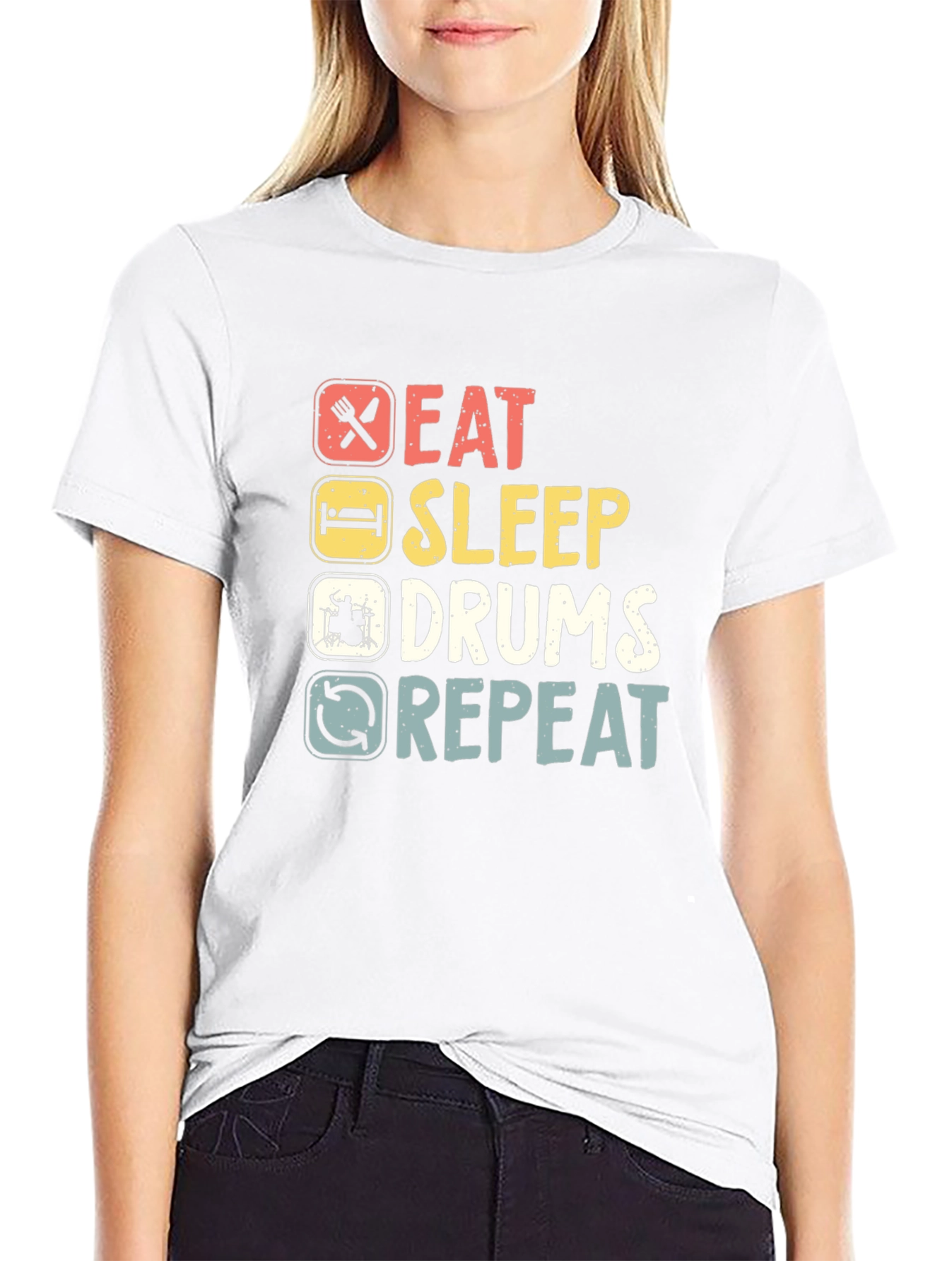 Eat Sleep Drums Repeat Graphic Tee