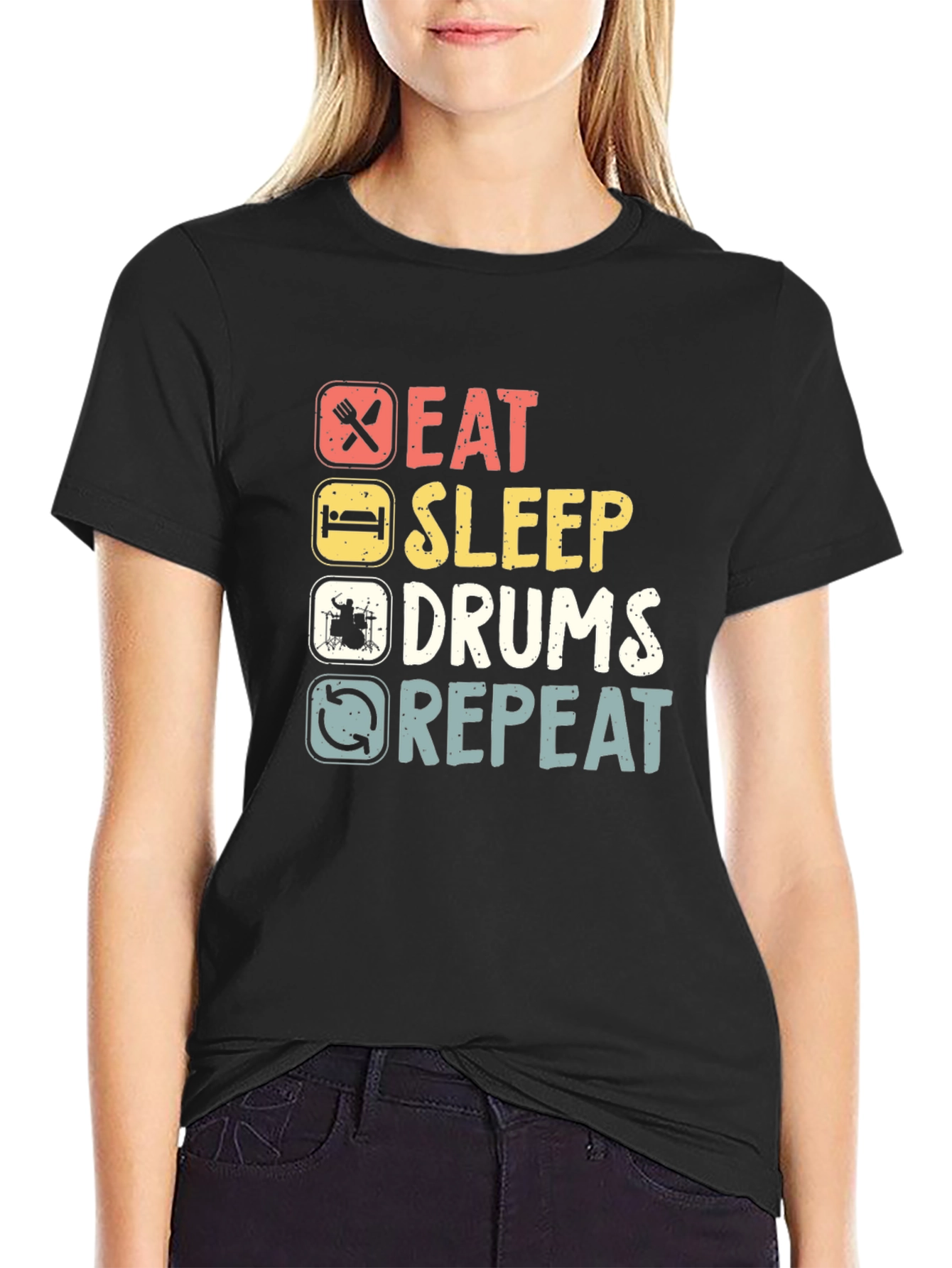 Eat Sleep Drums Repeat Graphic Tee