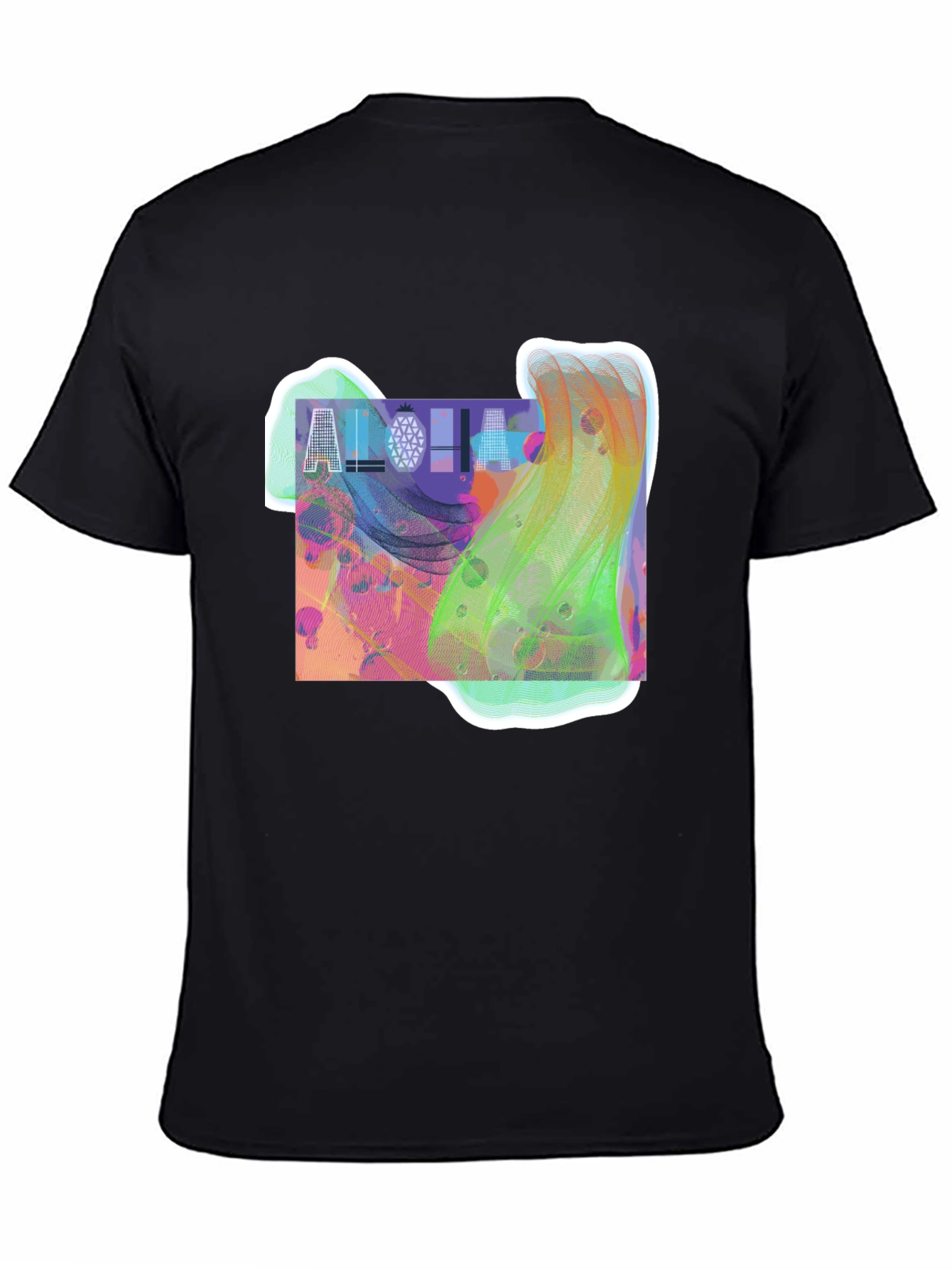 Aloha Graphic Print Black T-Shirt