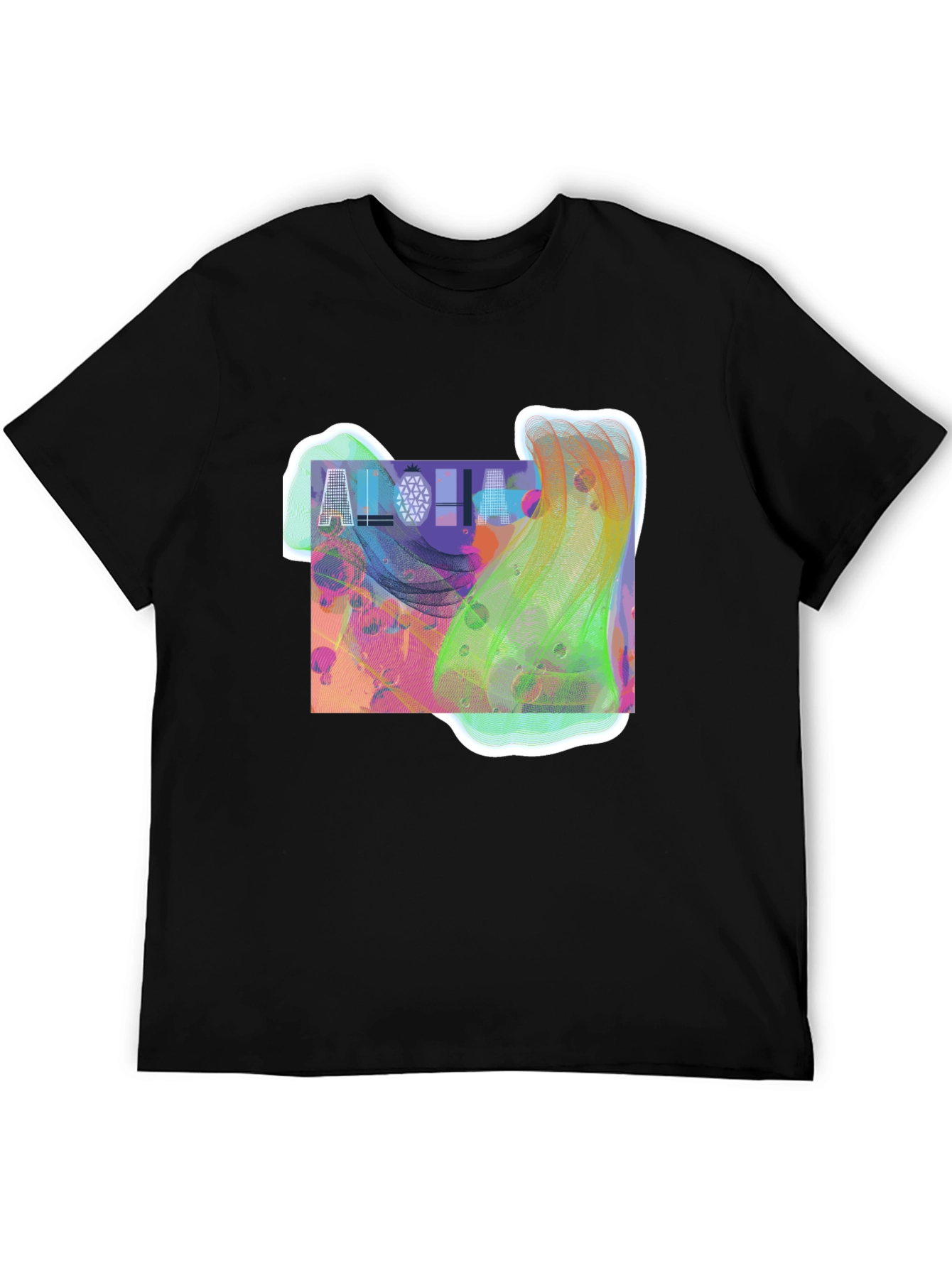 Aloha Graphic Print Black T-Shirt