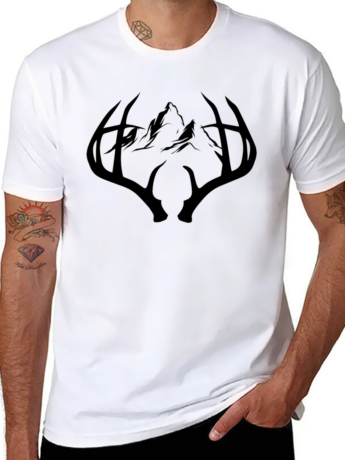 Mountain Antler Graphic Tee - Black