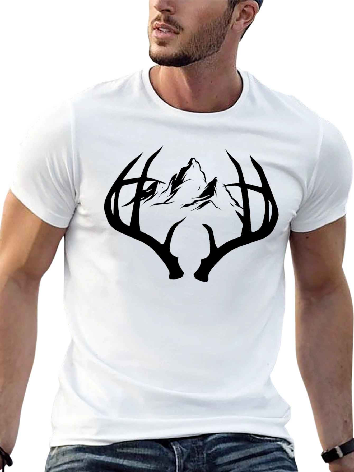 Mountain Antler Graphic Tee - Black