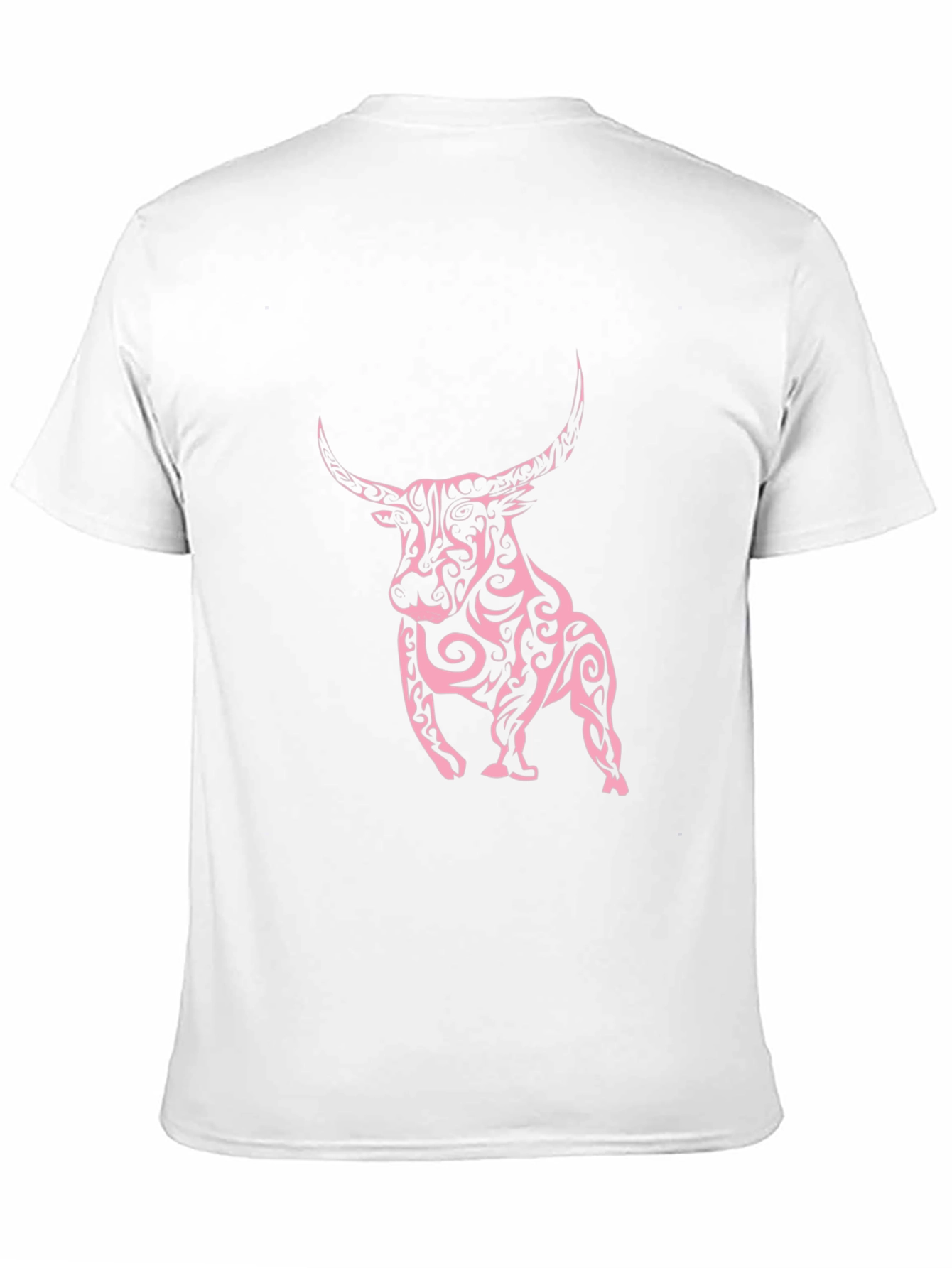 Black Tee with Tribal Bull Design