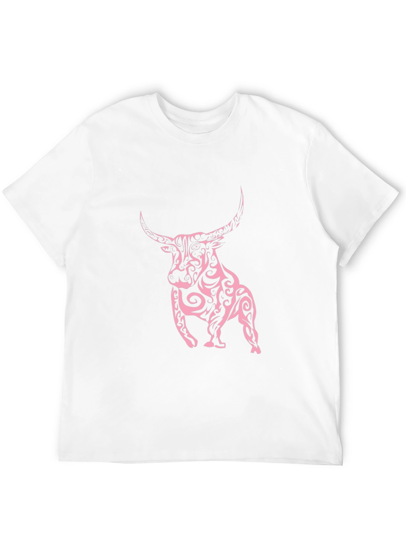 Black Tee with Tribal Bull Design