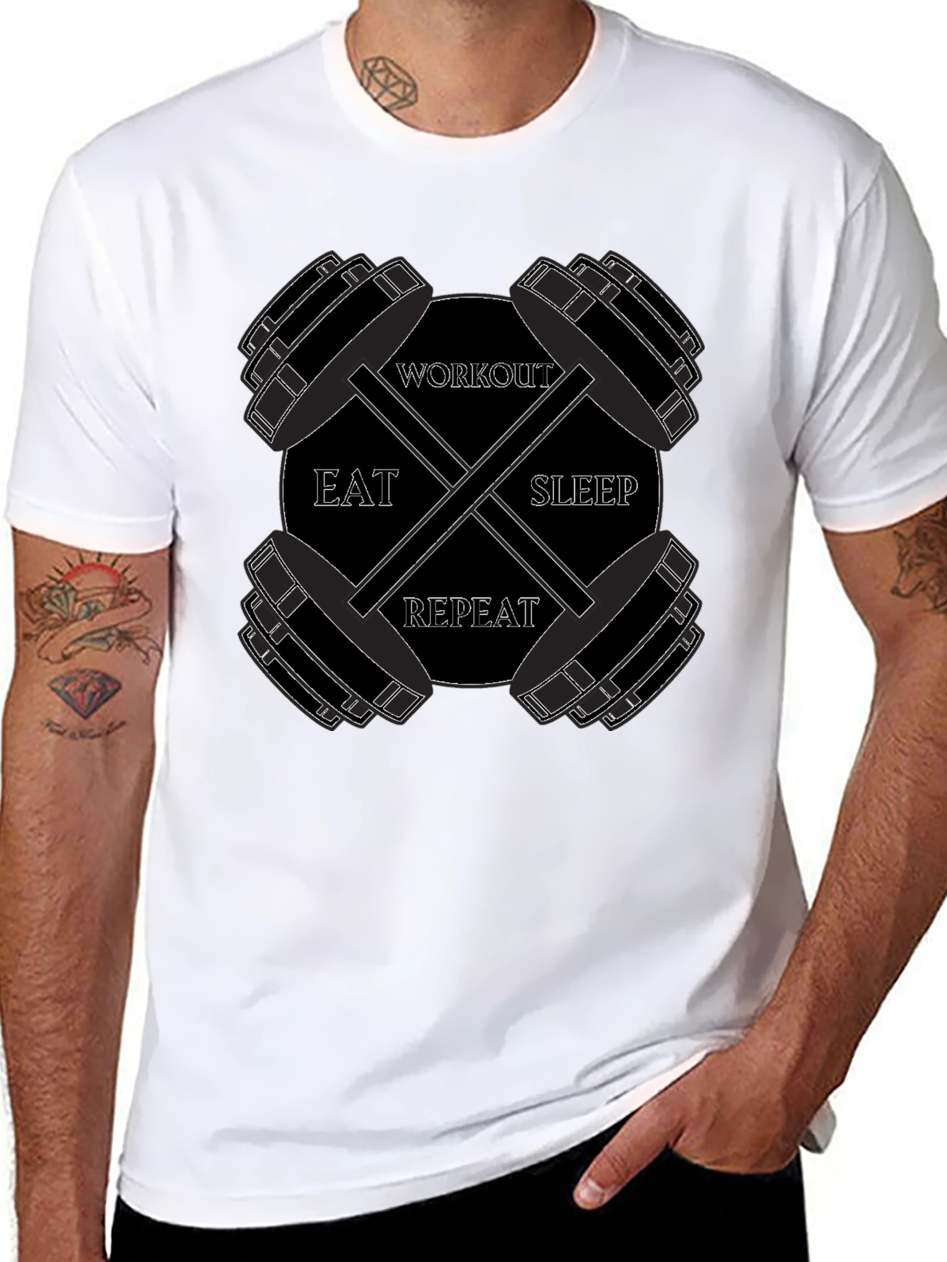 Eat Sleep Workout Repeat Gym T-Shirt