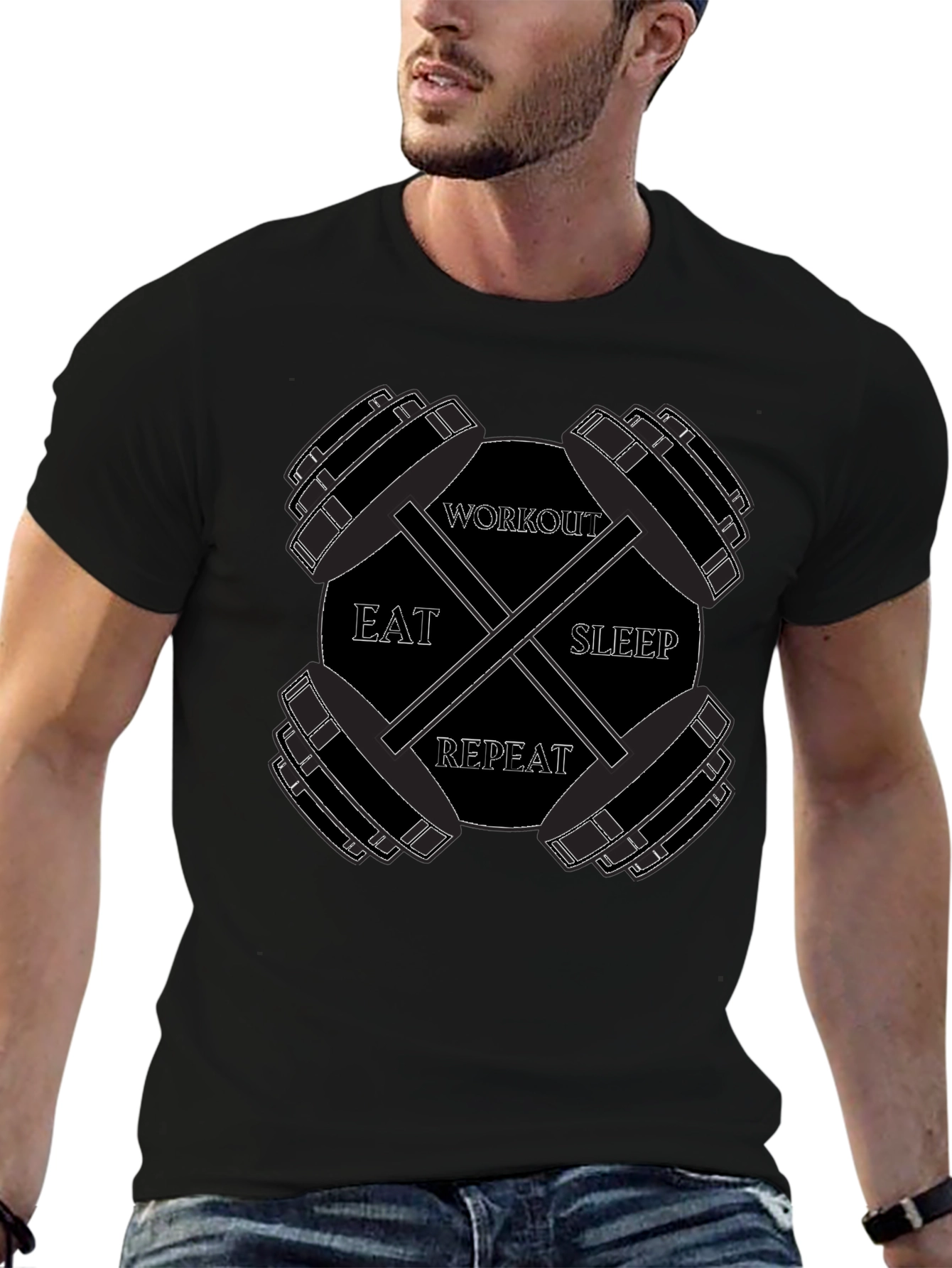 Eat Sleep Workout Repeat Gym T-Shirt