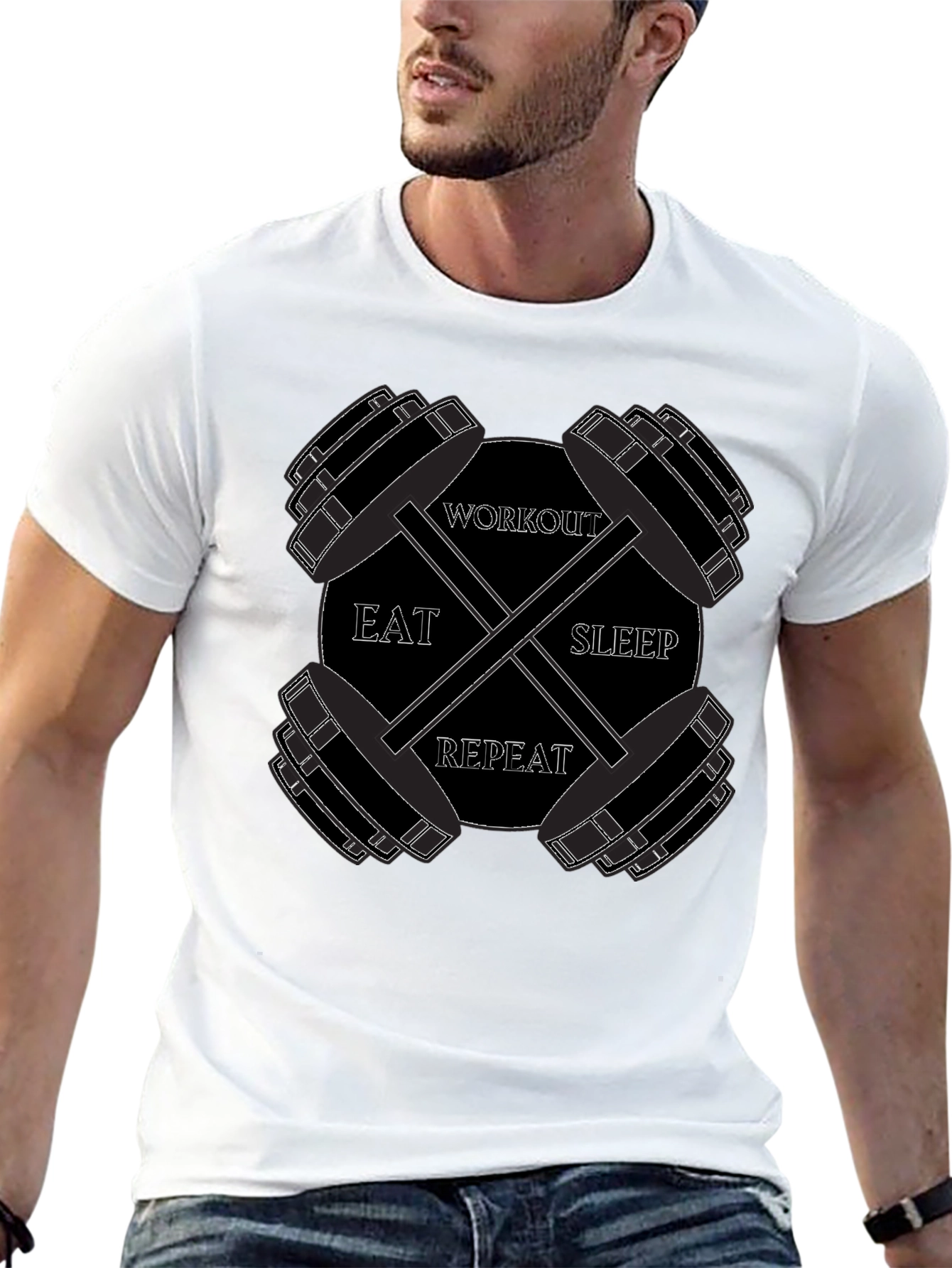 Eat Sleep Workout Repeat Gym T-Shirt