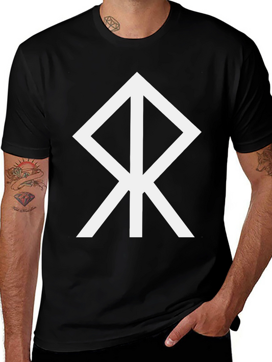 Black T-Shirt with White Bindrune Design