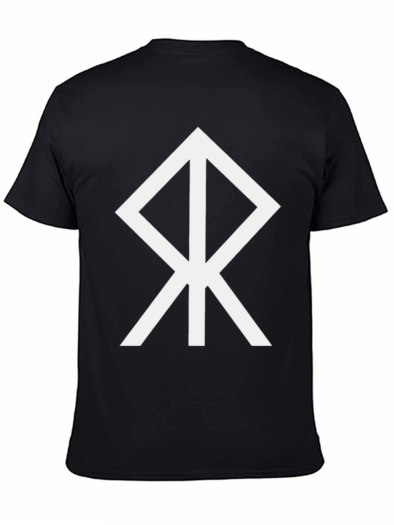Black T-Shirt with White Bindrune Design
