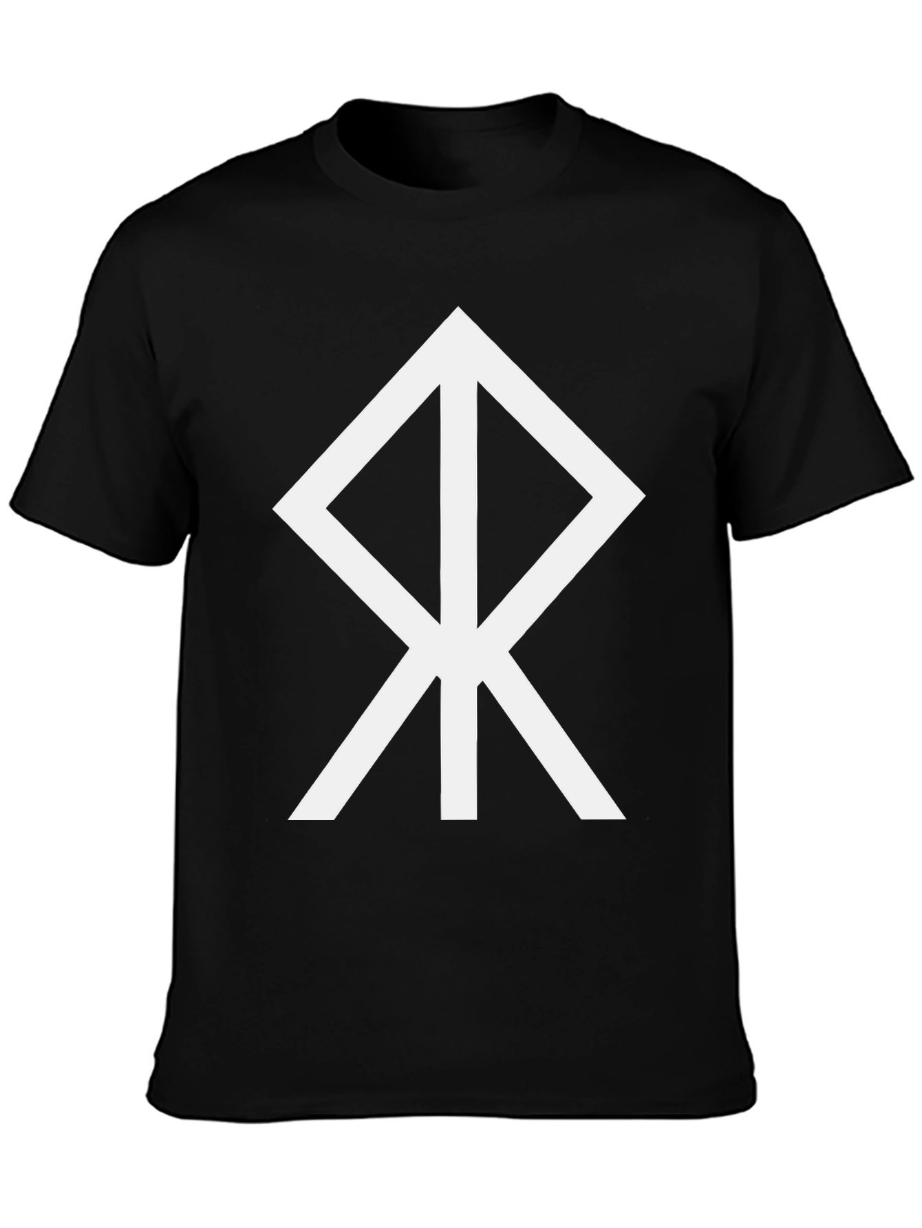 Black T-Shirt with White Bindrune Design
