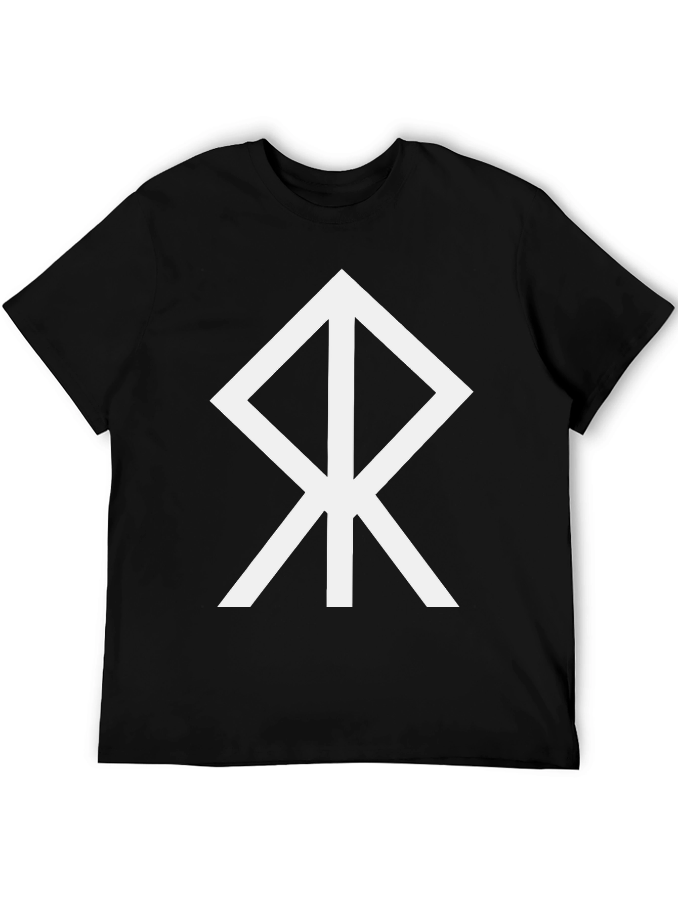 Black T-Shirt with White Bindrune Design