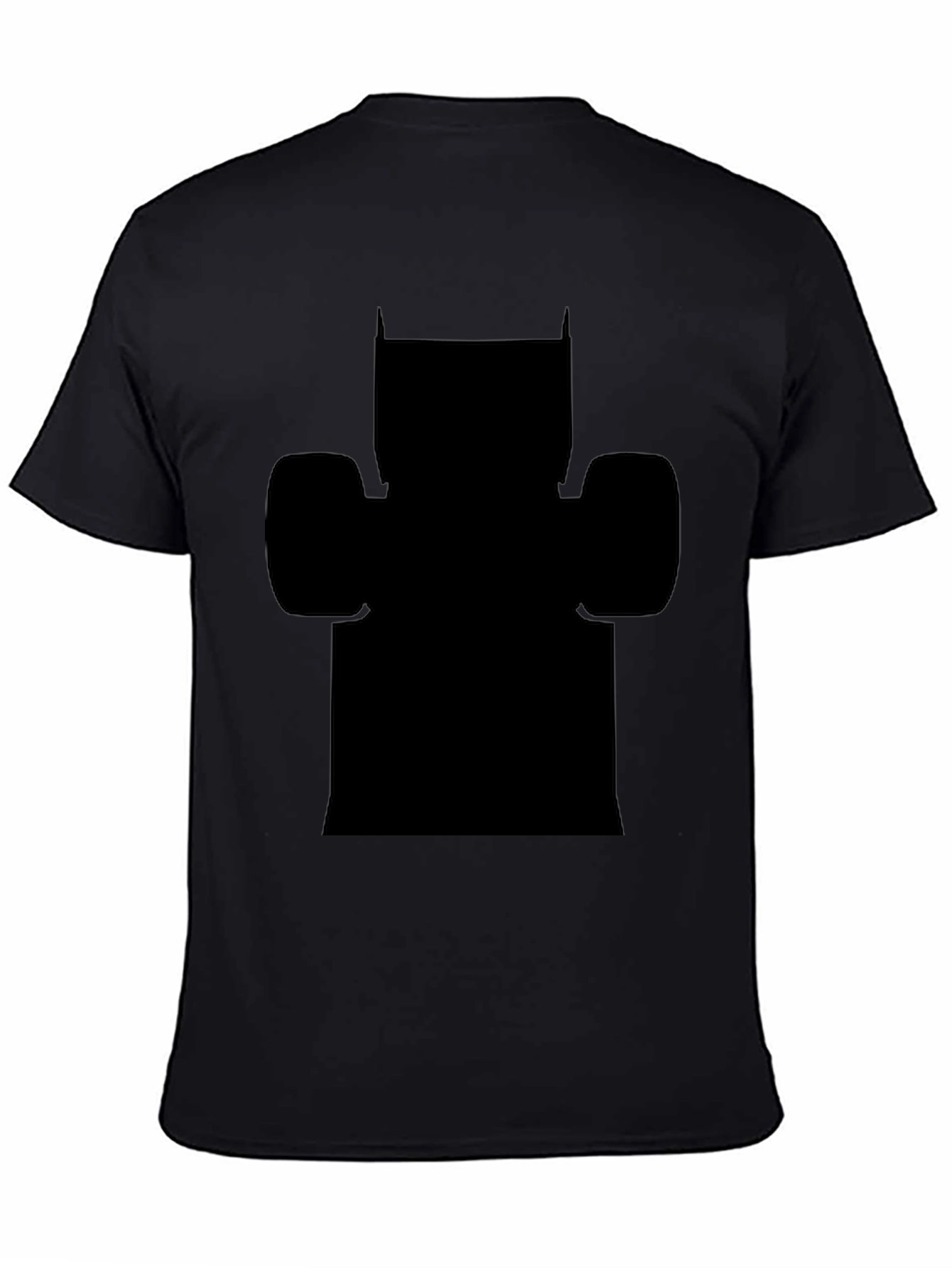 Mens Black Graphic Tee - Batman Silhouette