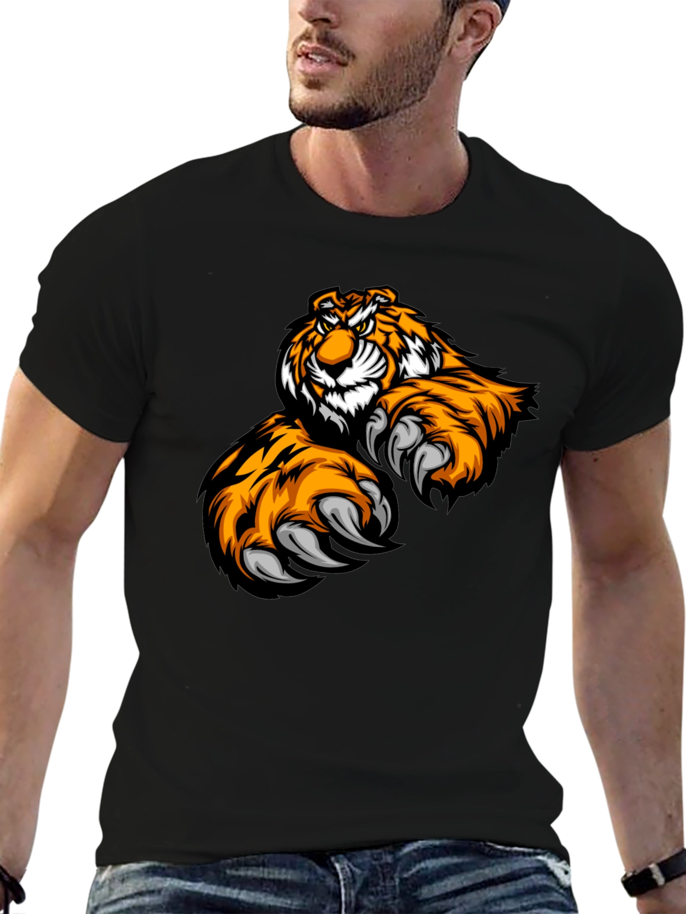 Tiger Graphic Black T-Shirt - Fierce & Stylish