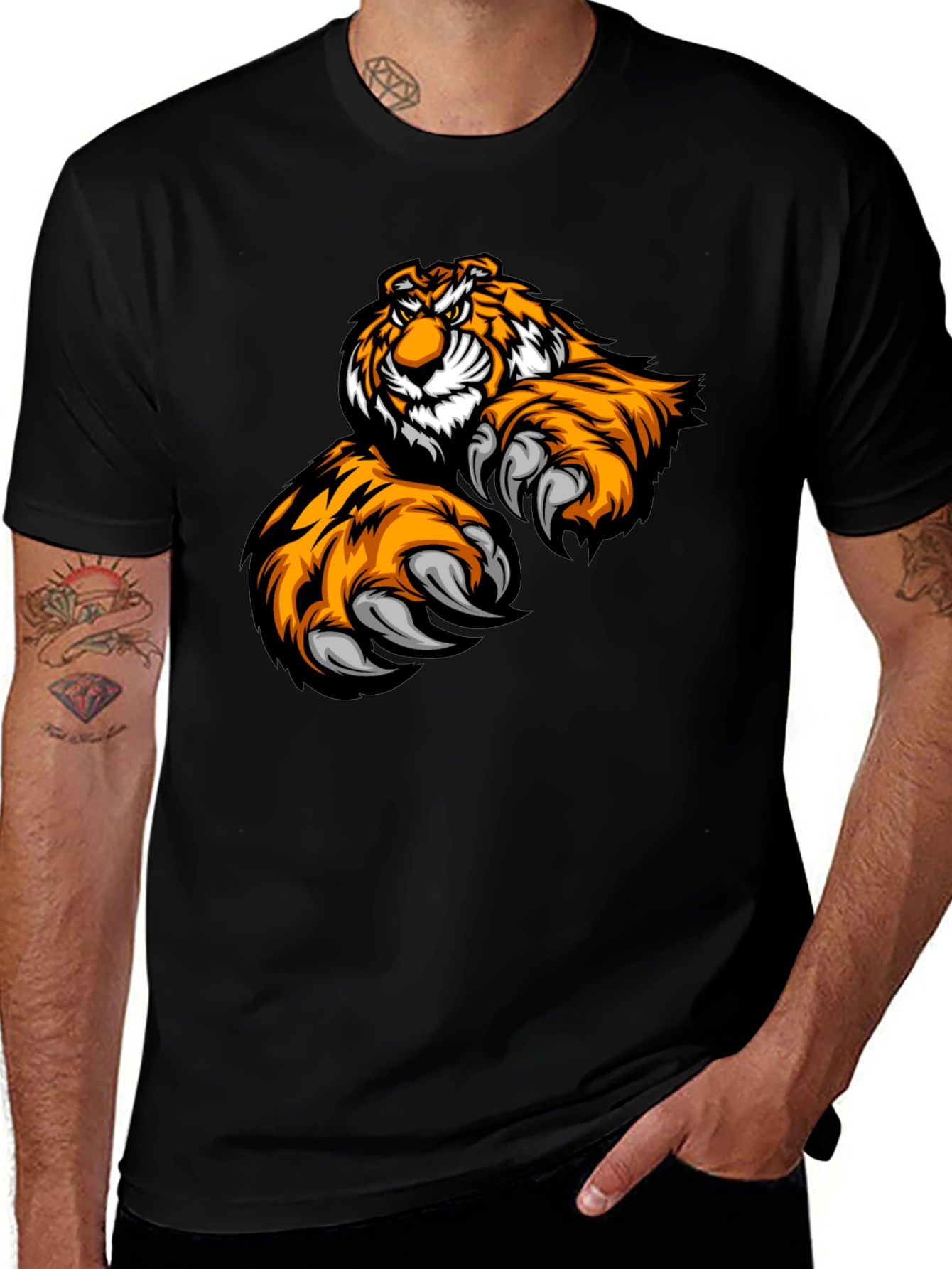 Tiger Graphic Black T-Shirt - Fierce & Stylish