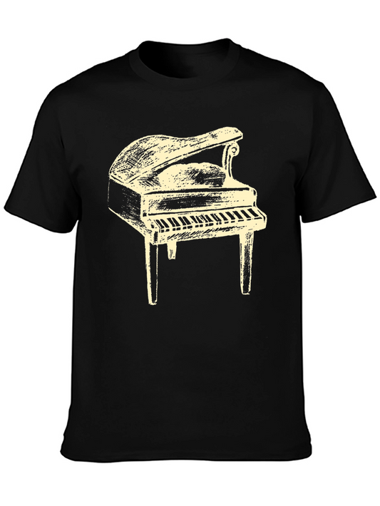 Piano Graphic T-Shirt - Musical Instrument Tee