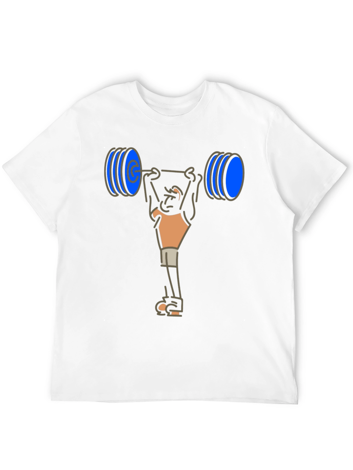 Weightlifter Cartoon T-Shirt - Black Cotton Tee