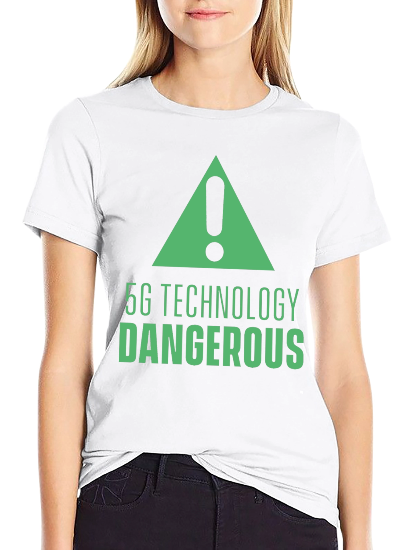 5G Technology Dangerous Graphic Tee - Black T-Shirt