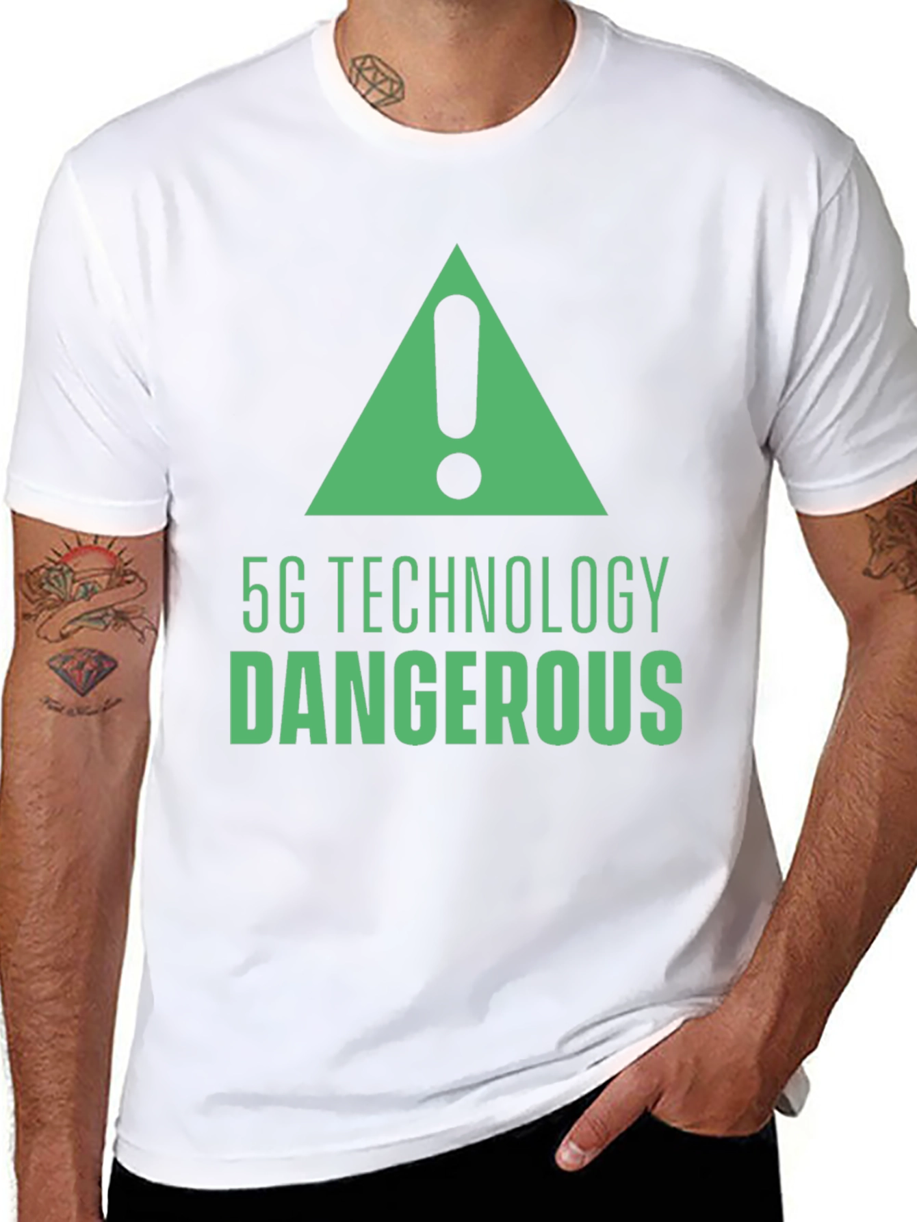 5G Technology Dangerous Graphic Tee - Black T-Shirt