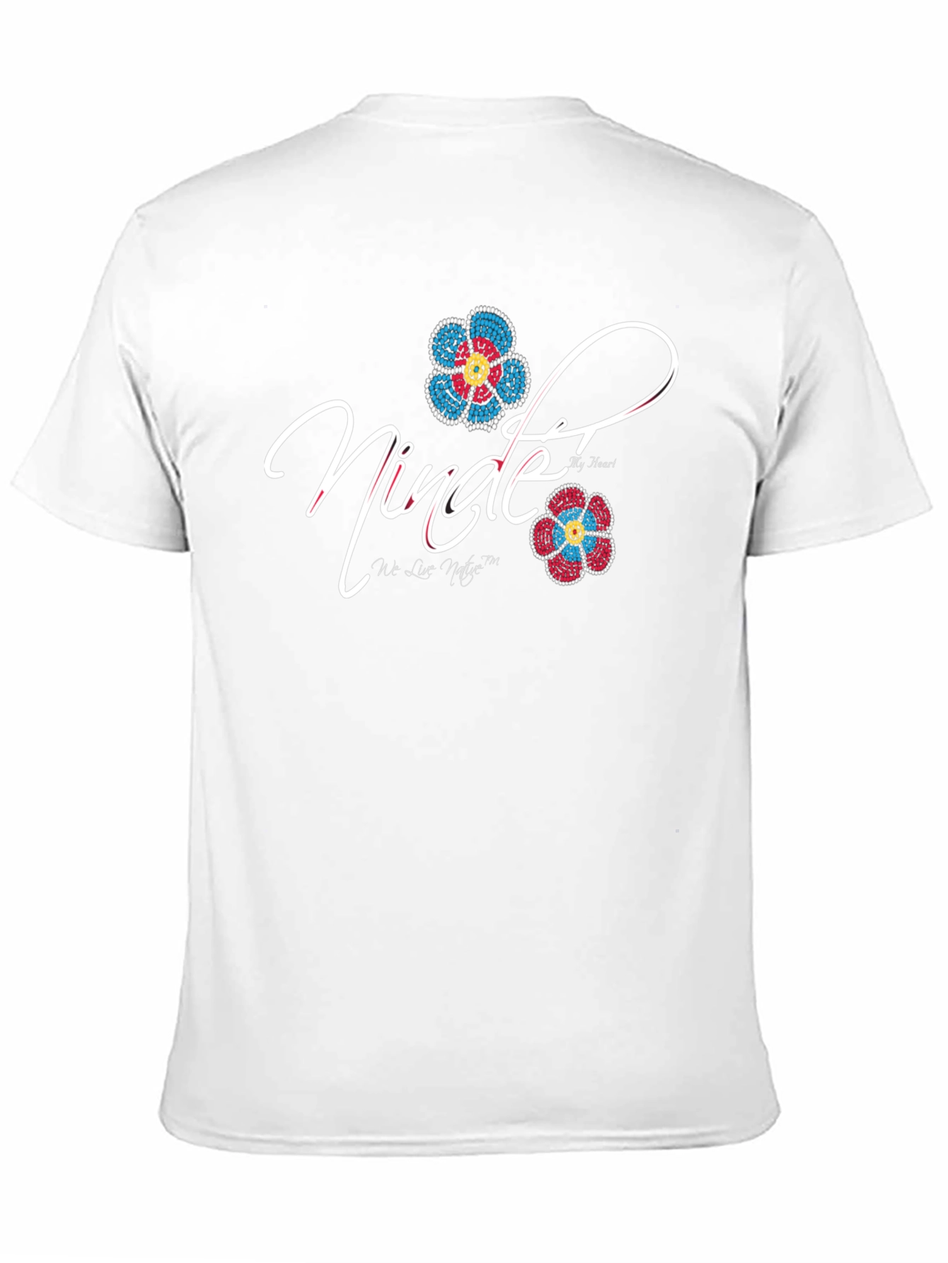 Nindee Black T-Shirt with Floral Design