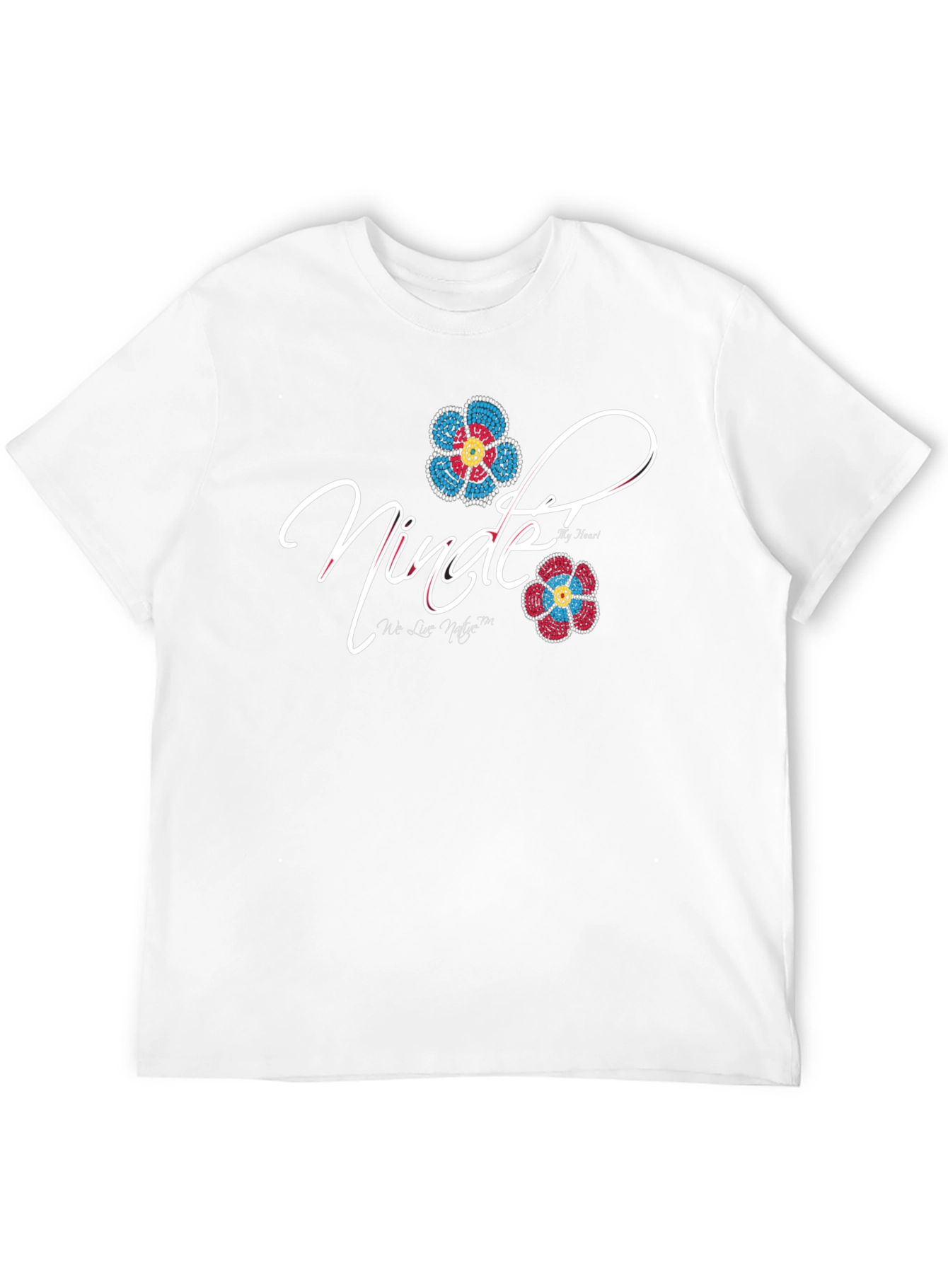 Nindee Black T-Shirt with Floral Design