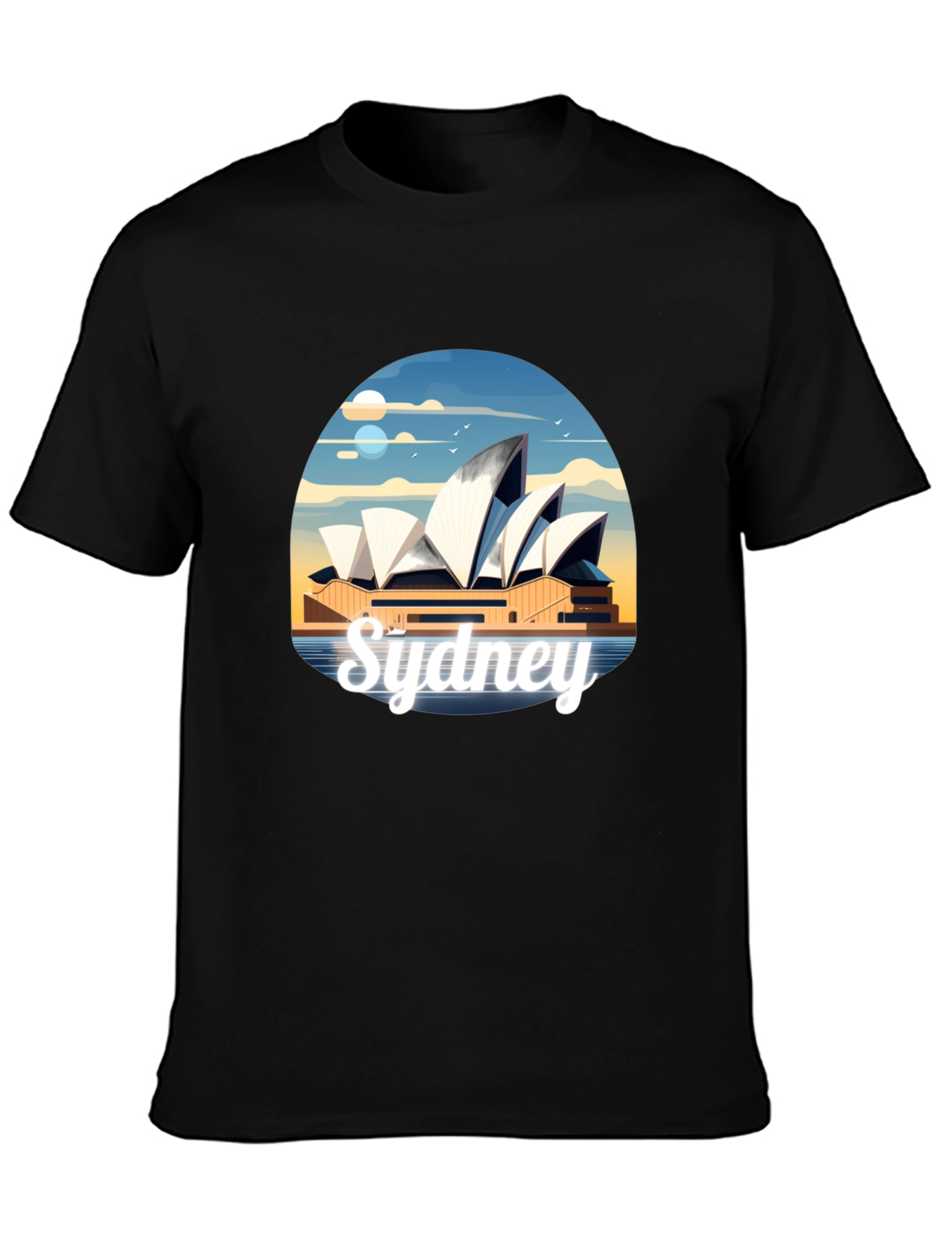 Sydney Opera House Graphic Tee - Black Cotton T-Shirt