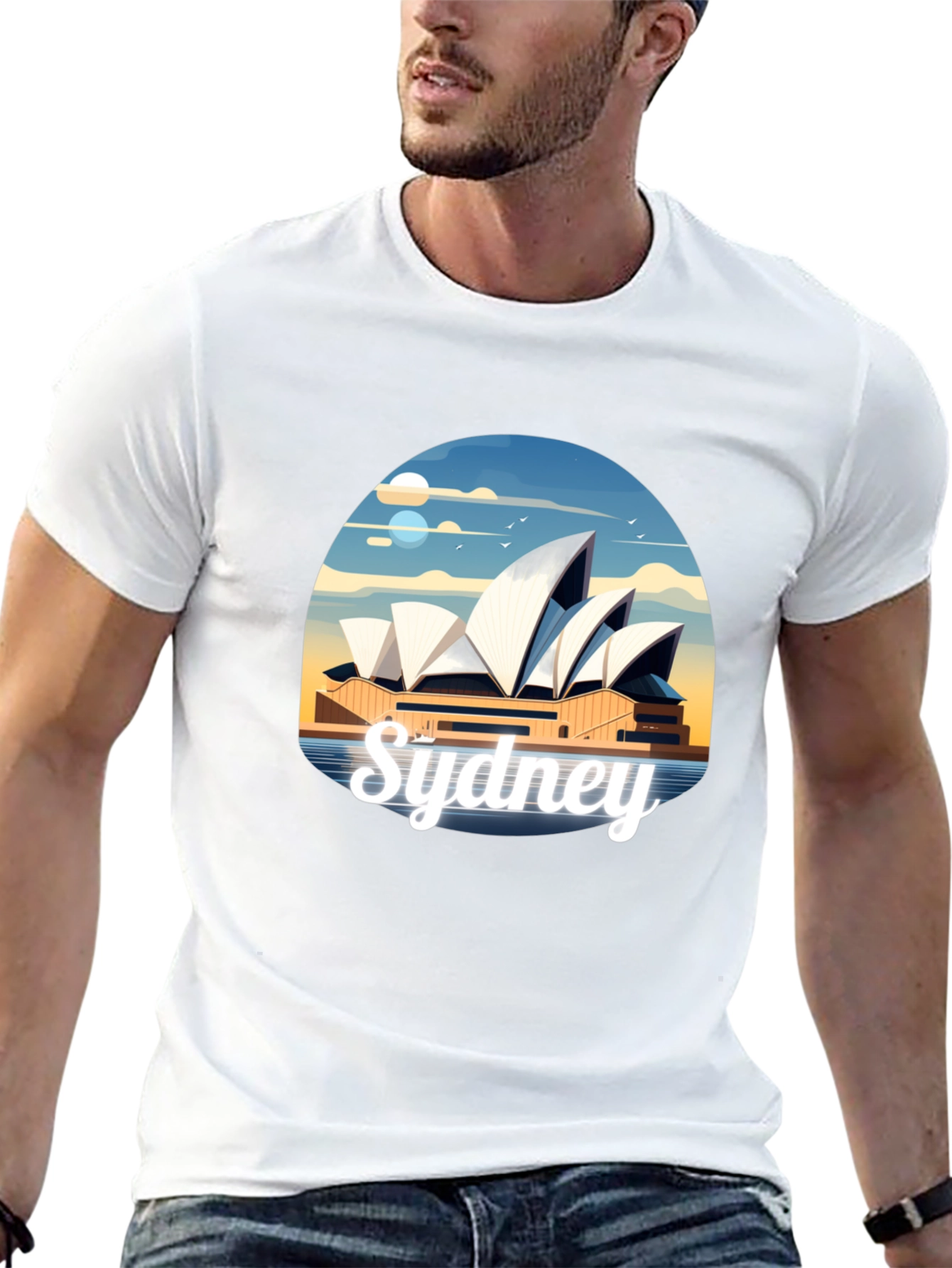 Sydney Opera House Graphic Tee - Black Cotton T-Shirt