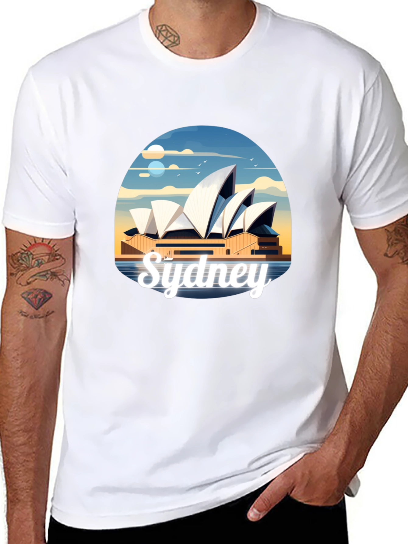 Sydney Opera House Graphic Tee - Black Cotton T-Shirt