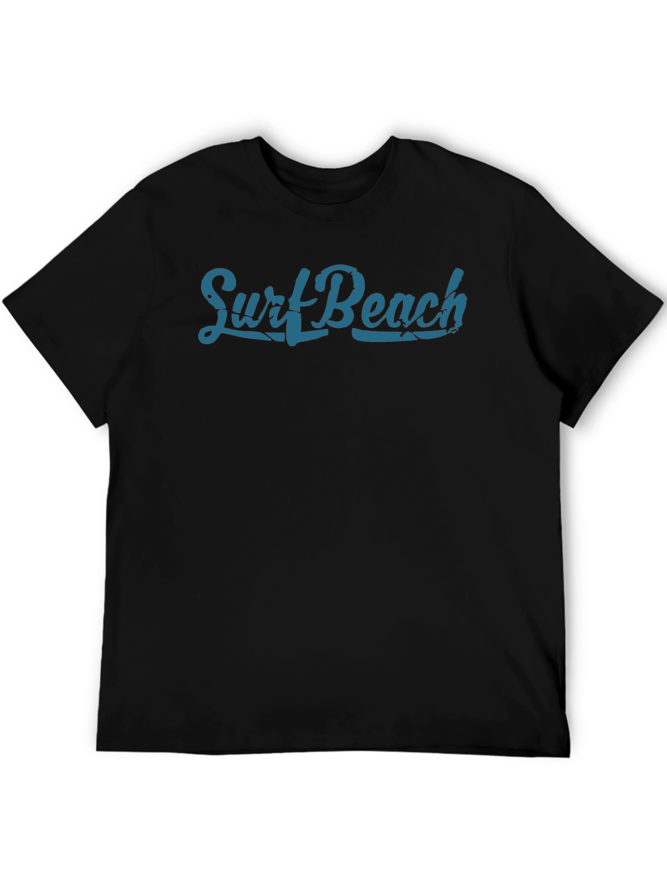 Surf Beach Graphic Tee - Premium Black Cotton T-Shirt