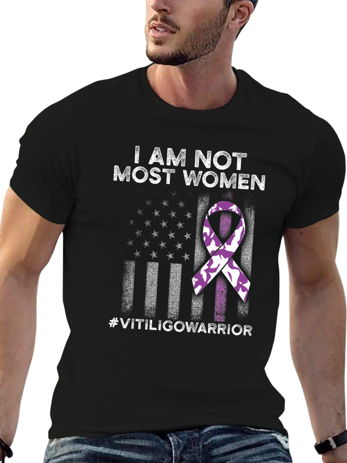 Vitiligo Warrior T-Shirt - Awareness Ribbon Design