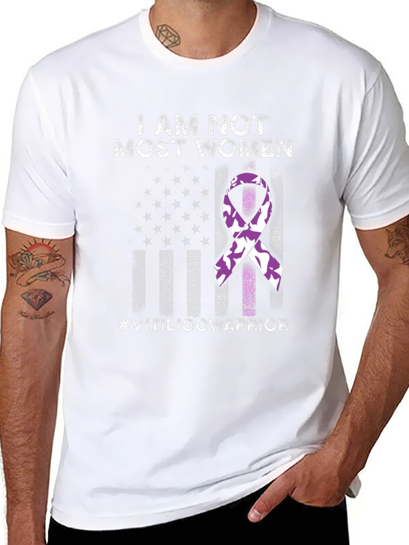 Vitiligo Warrior T-Shirt - Awareness Ribbon Design