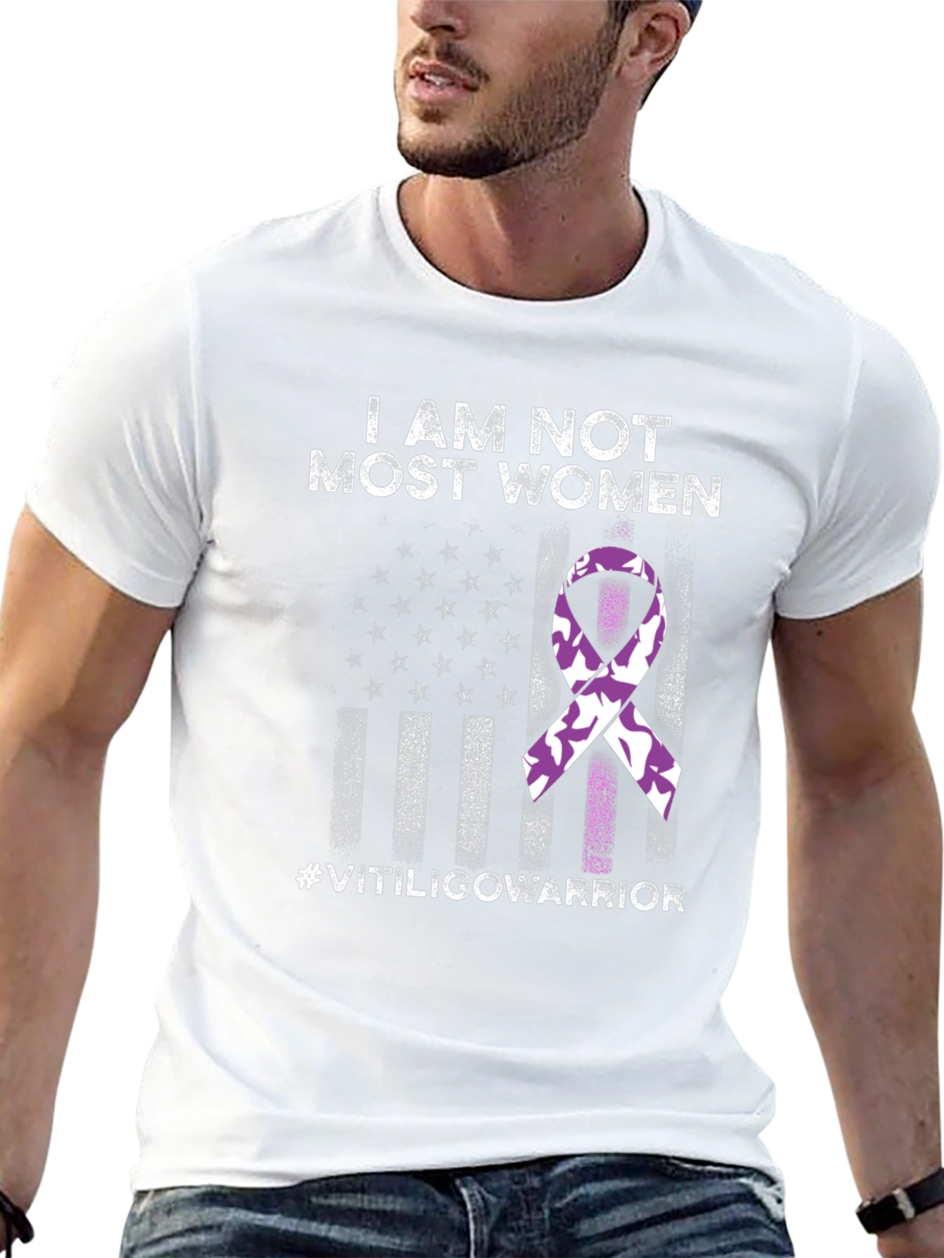 Vitiligo Warrior T-Shirt - Awareness Ribbon Design