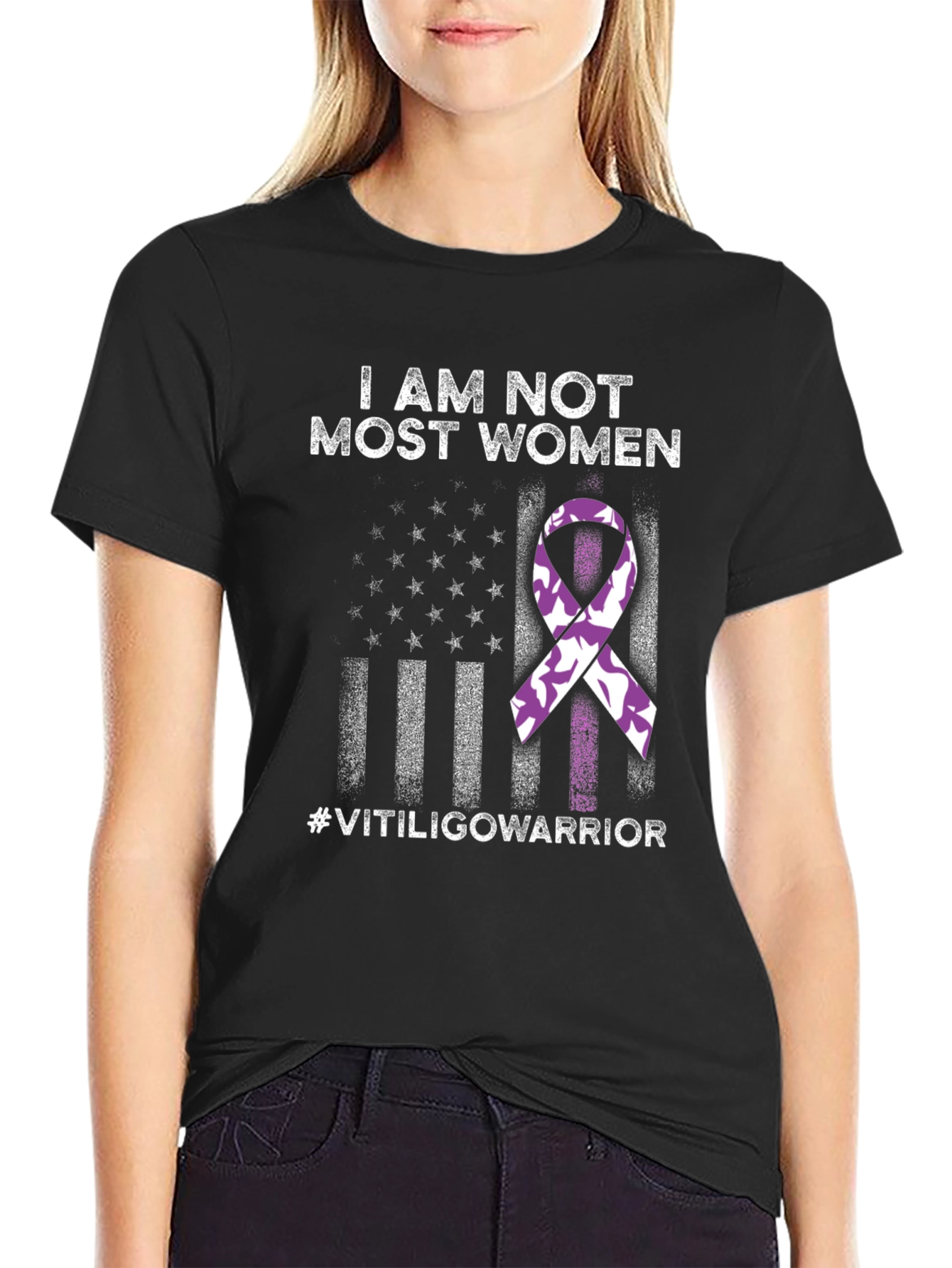 Vitiligo Warrior T-Shirt - Awareness Ribbon Design