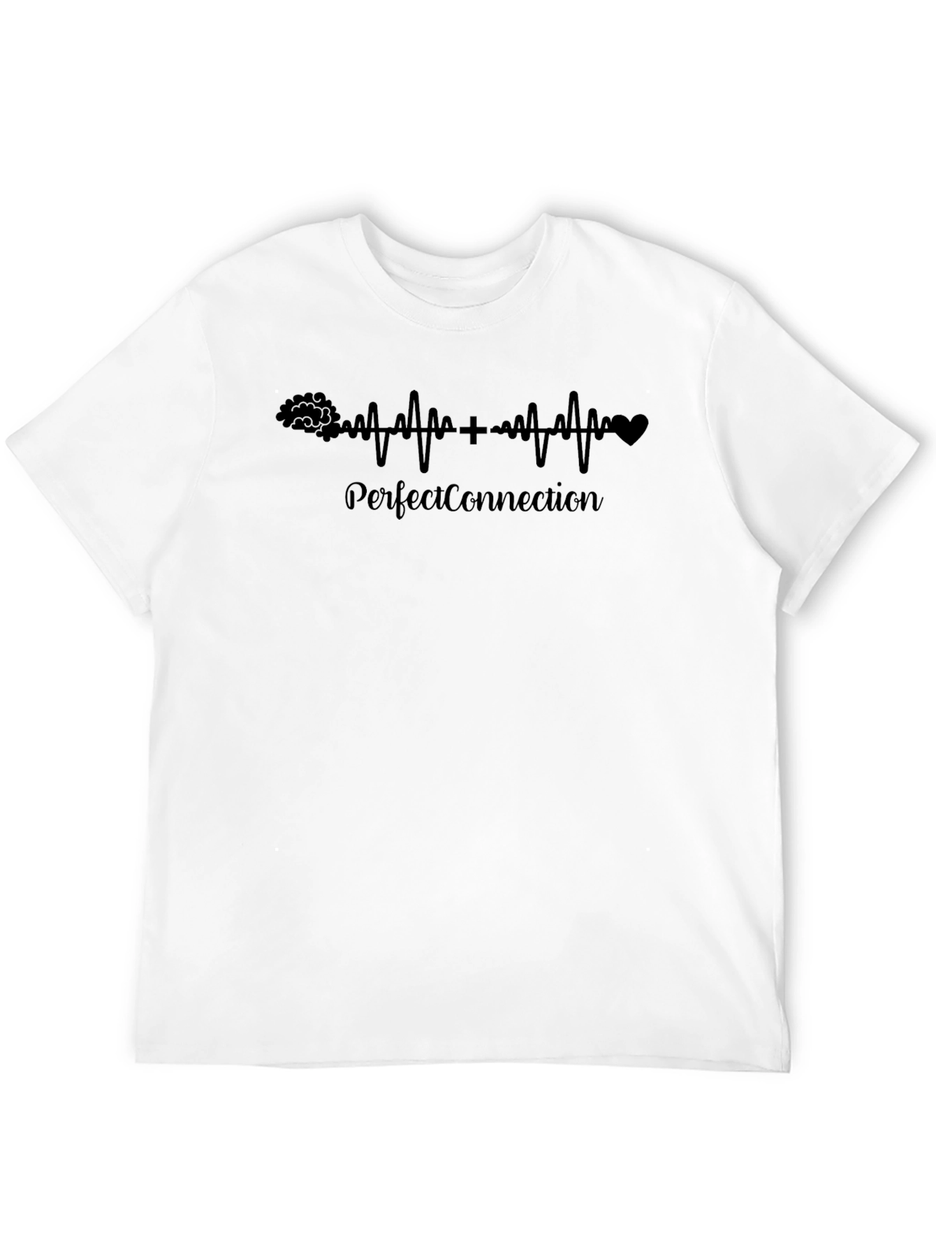 Perfect Connection Graphic Tee - Brain Heart Pulse