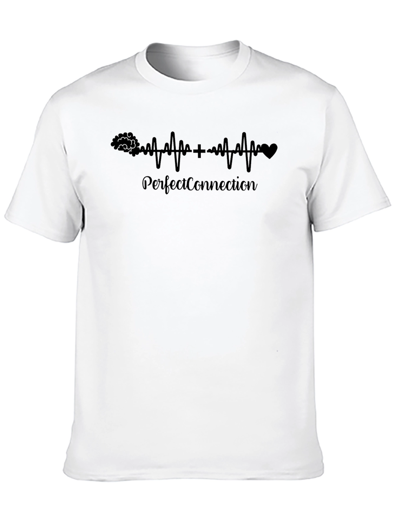 Perfect Connection Graphic Tee - Brain Heart Pulse