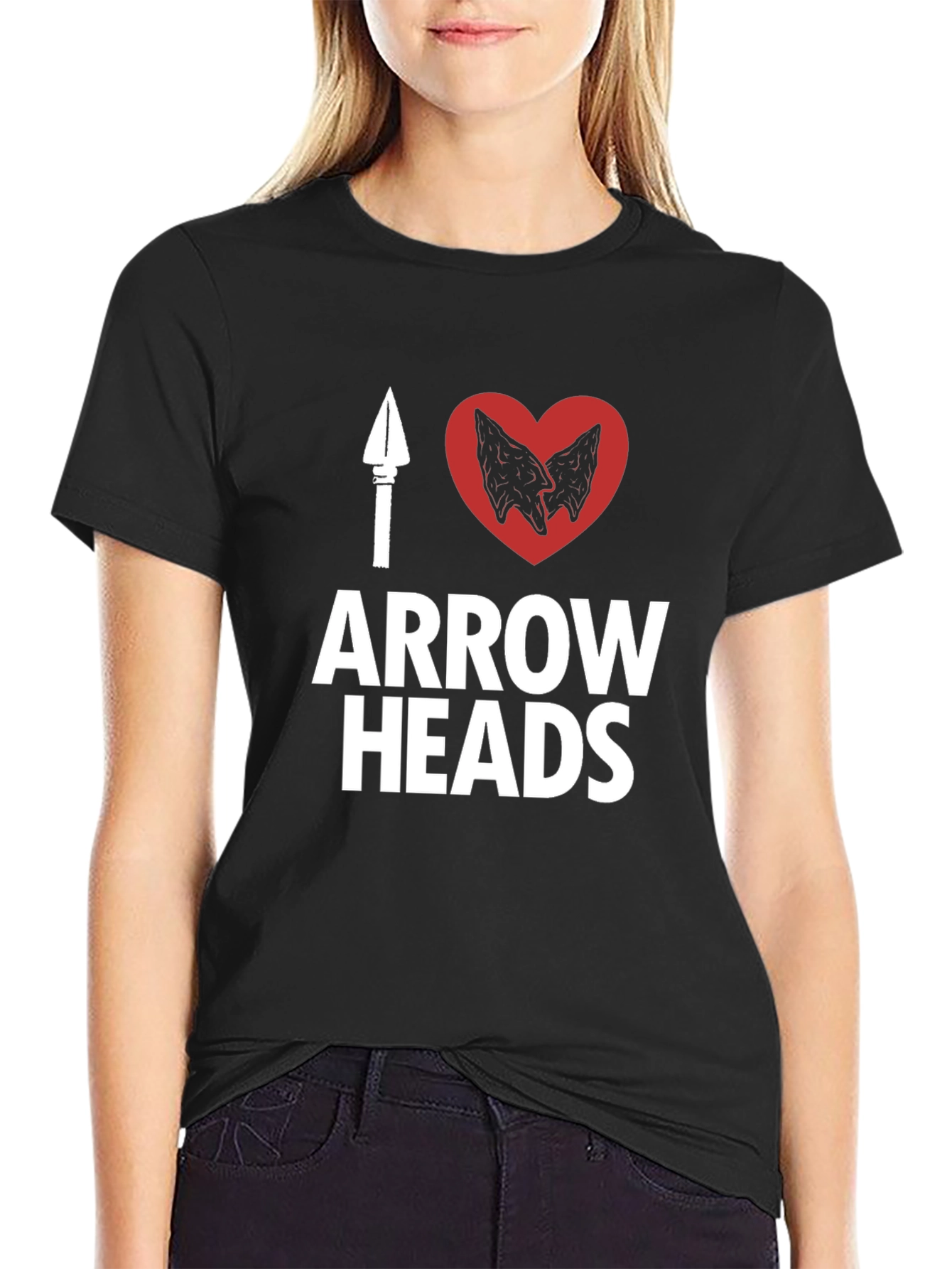 I Heart Arrowheads T-Shirt - Black Casual Wear