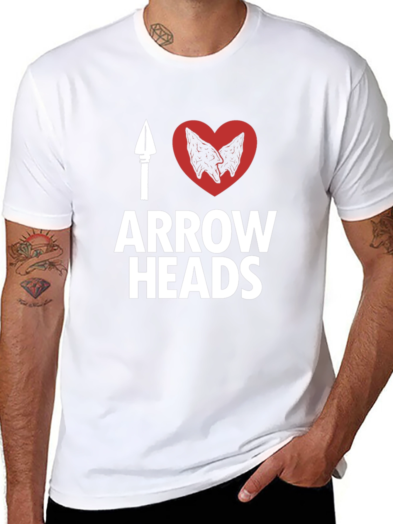 I Heart Arrowheads T-Shirt - Black Casual Wear