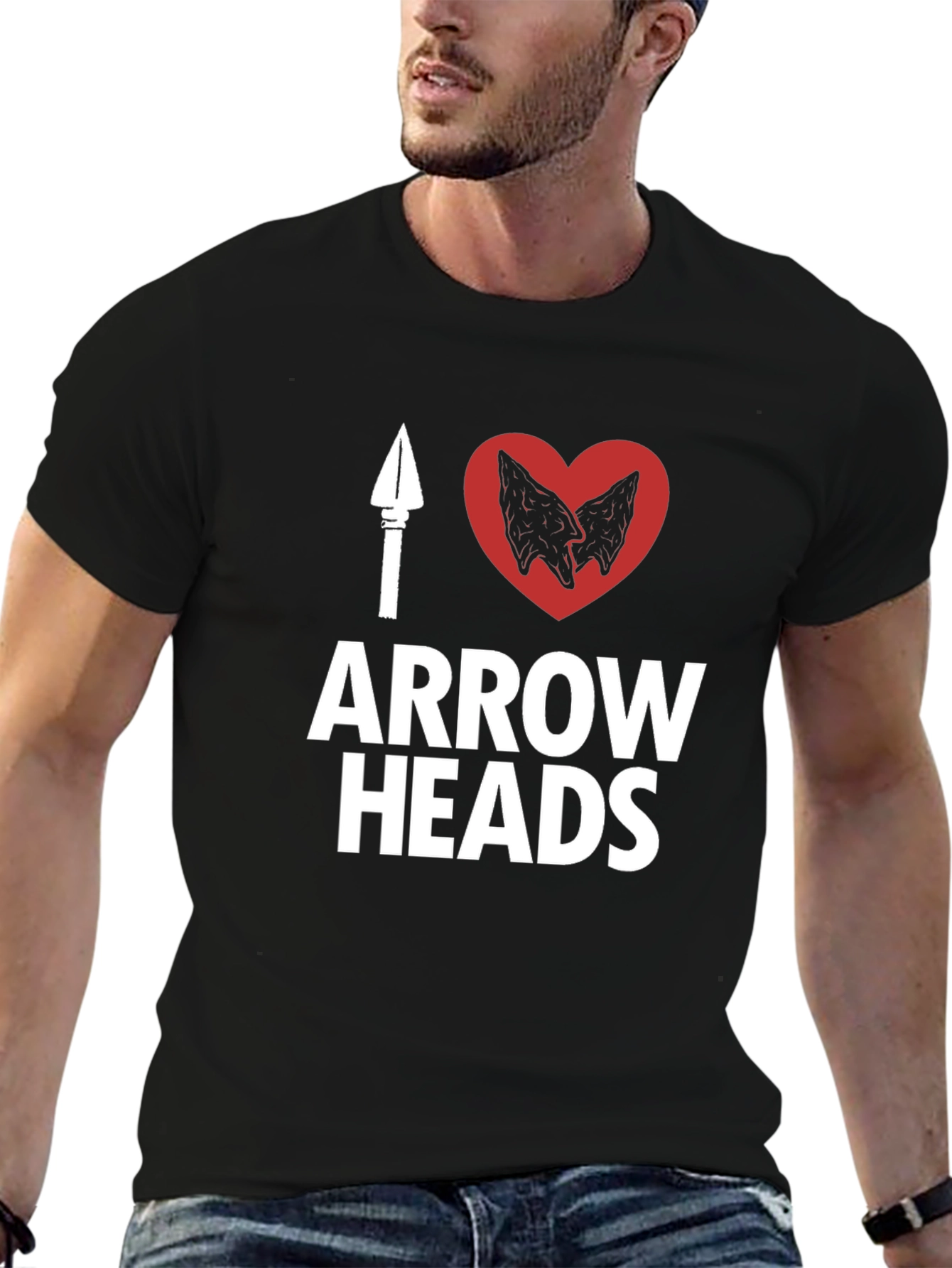 I Heart Arrowheads T-Shirt - Black Casual Wear