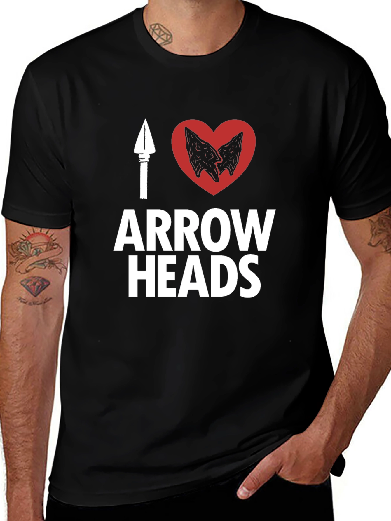 I Heart Arrowheads T-Shirt - Black Casual Wear