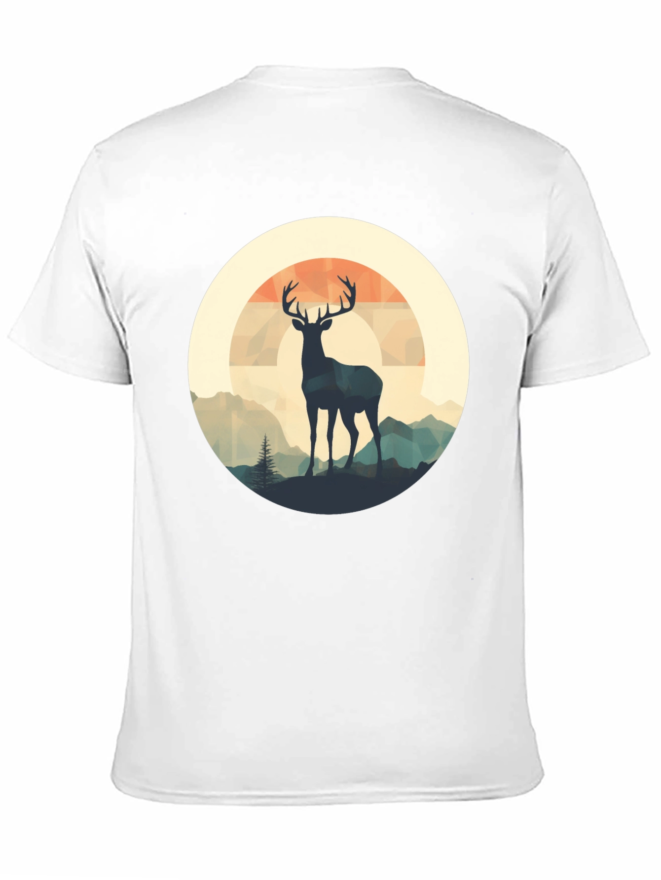 Deer Silhouette Graphic Tee - Black