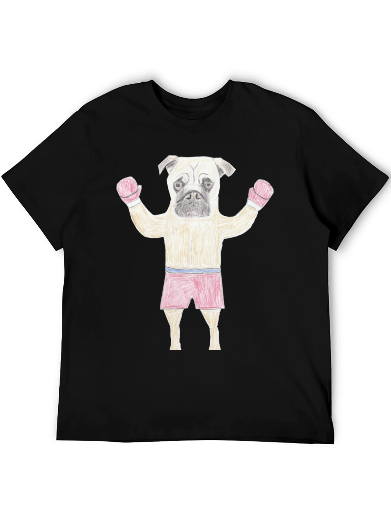 Pug Boxer Black T-Shirt - Funny Animal Tee