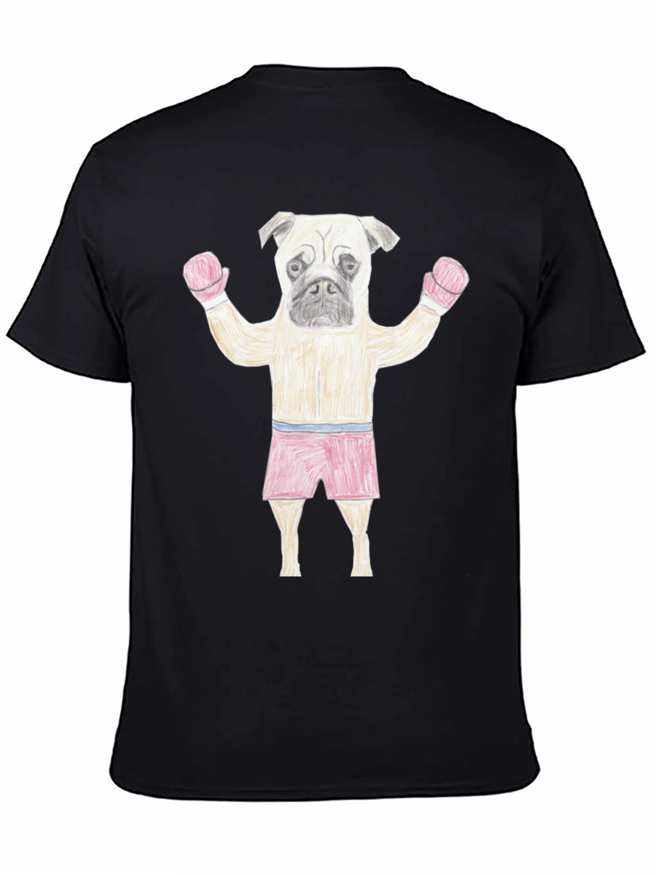 Pug Boxer Black T-Shirt - Funny Animal Tee