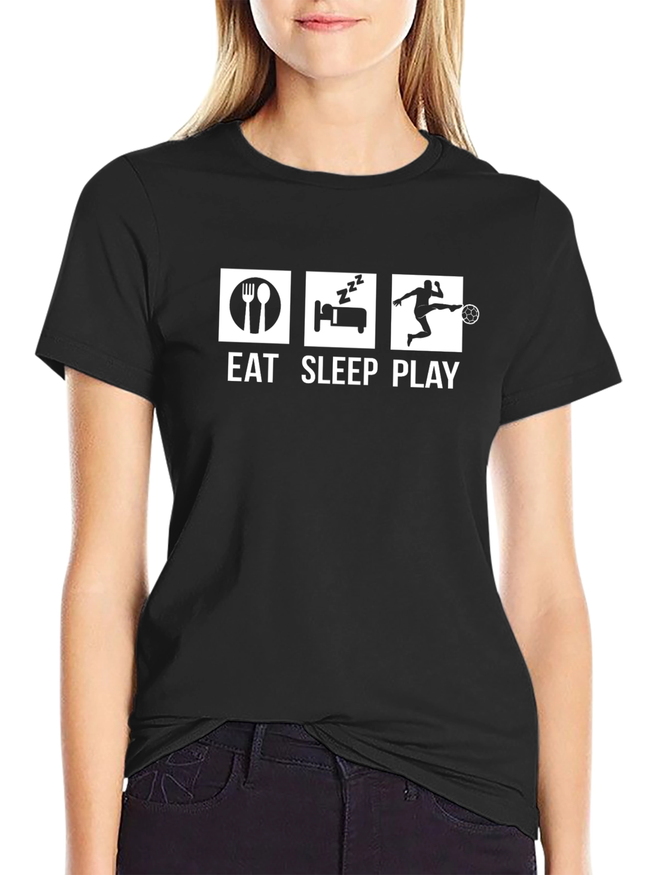 Eat Sleep Play Graphic Tee - Soccer Fan Edition