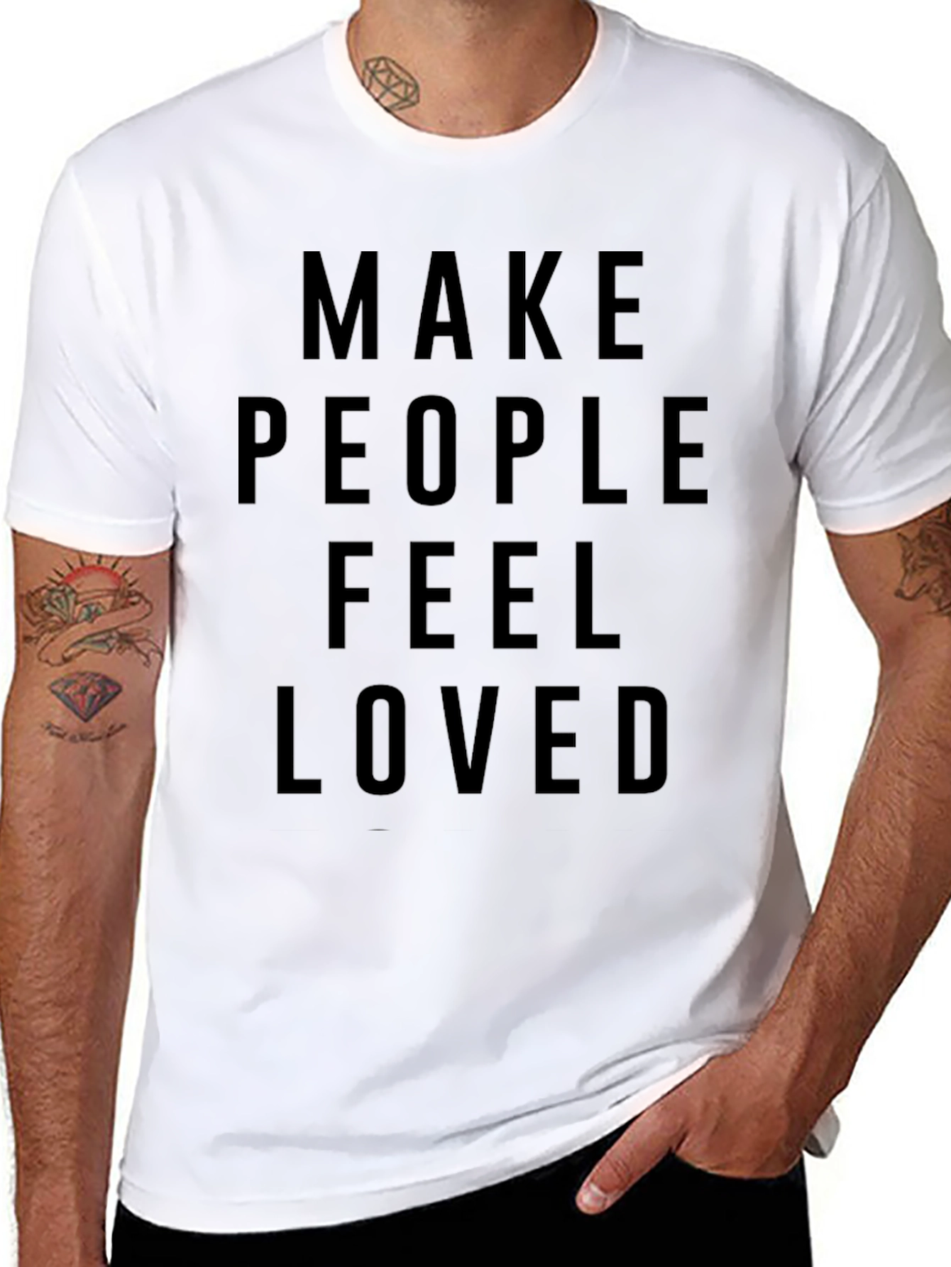 Make People Feel Loved T-Shirt Black Cotton