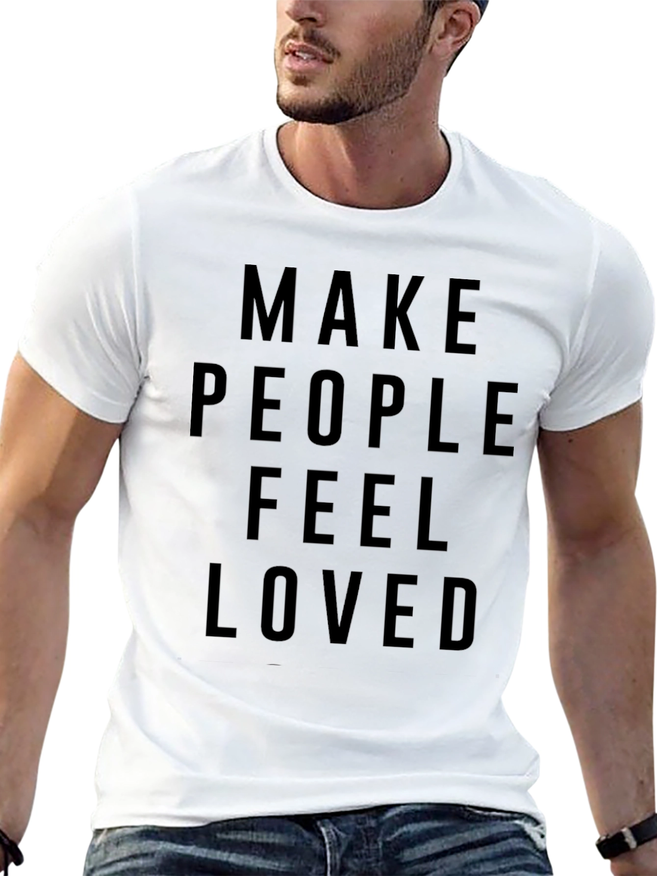 Make People Feel Loved T-Shirt Black Cotton