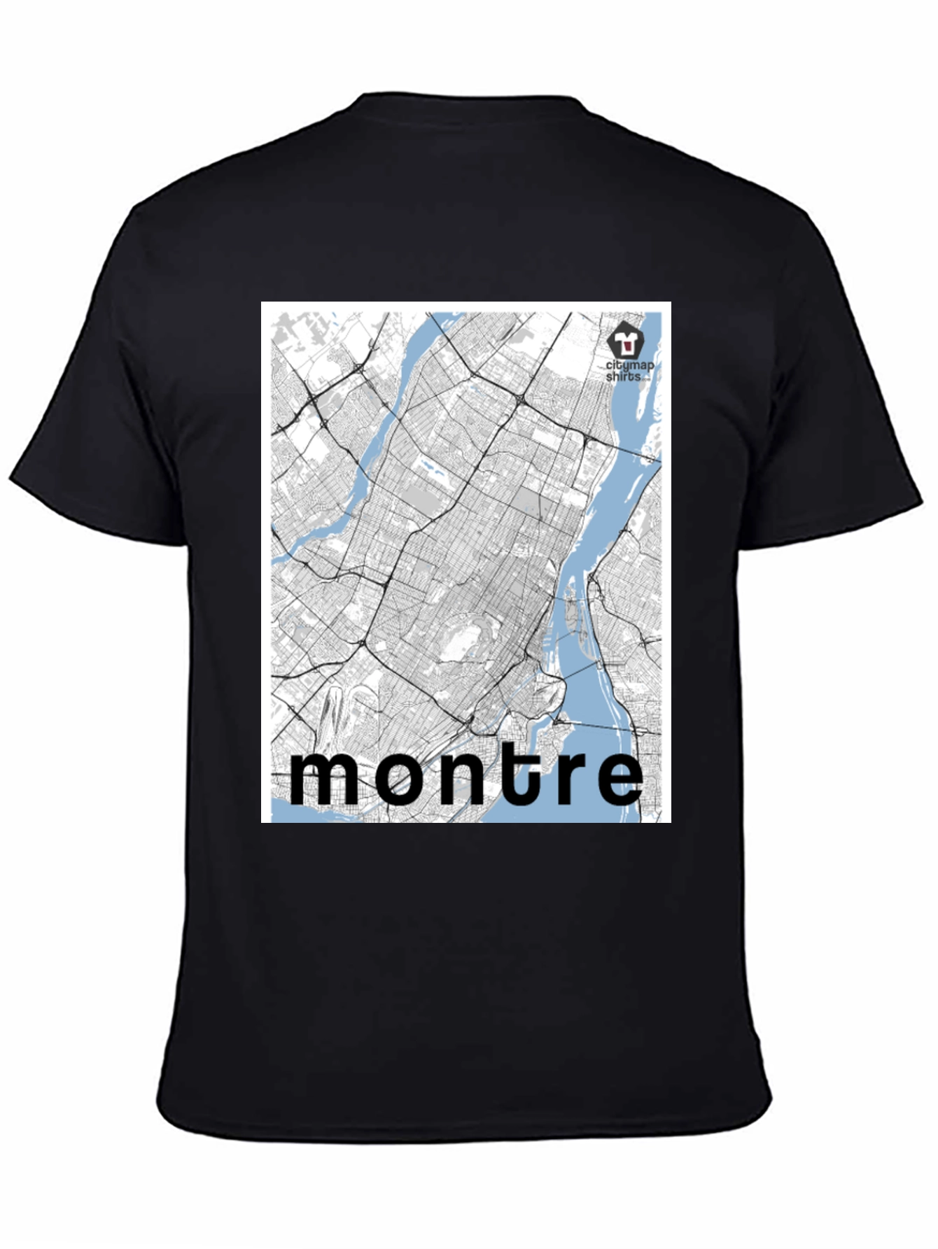 Montreal City Map T-Shirt - Black