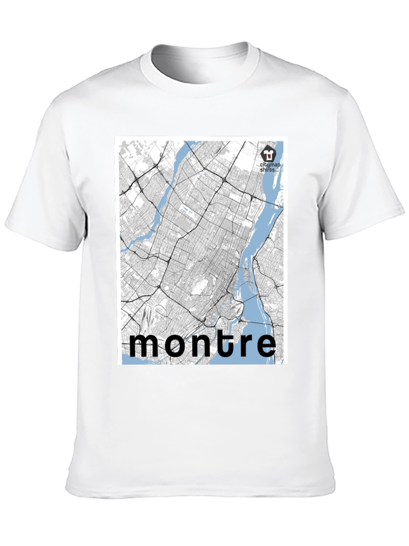 Montreal City Map T-Shirt - Black