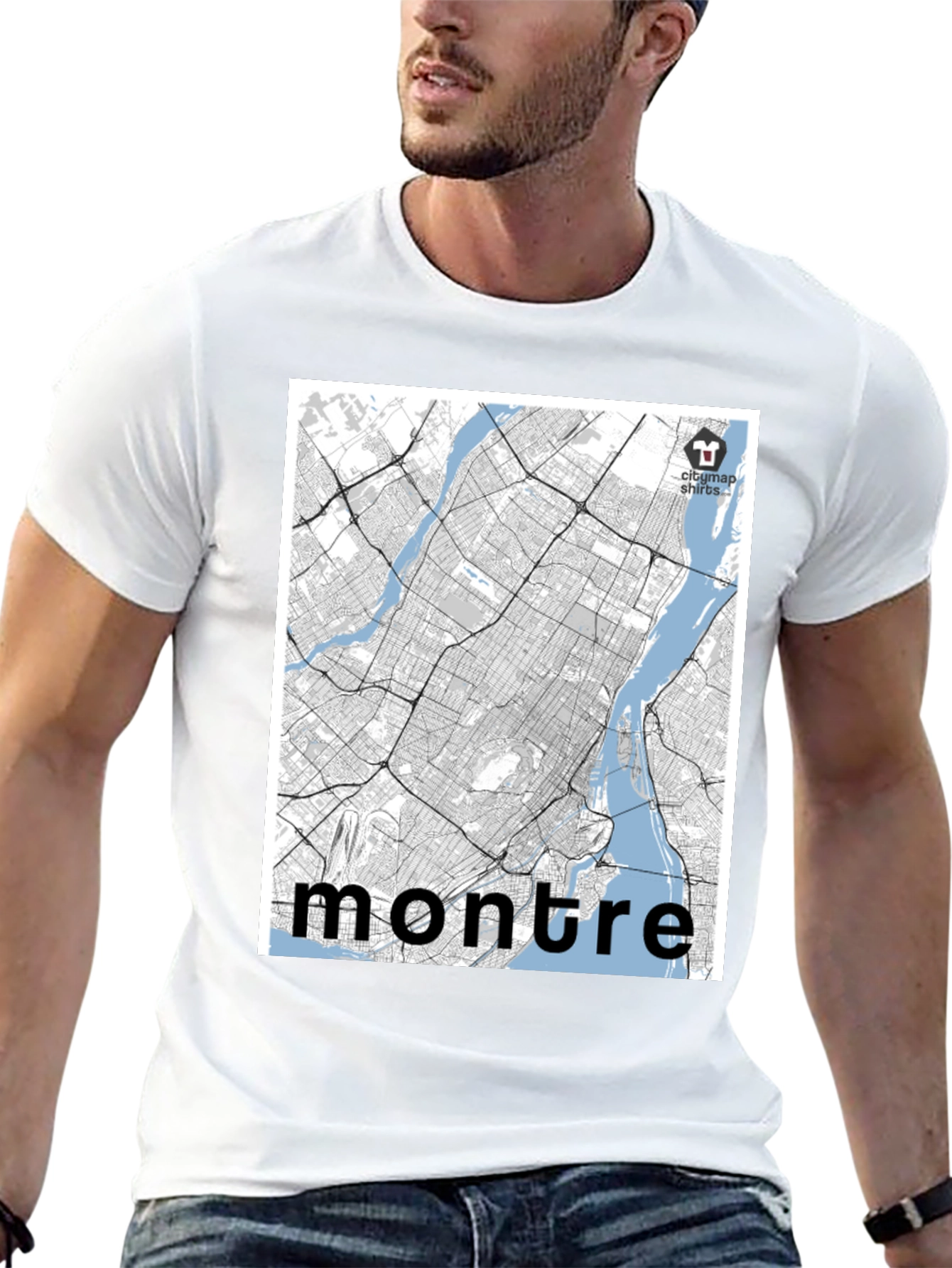 Montreal City Map T-Shirt - Black