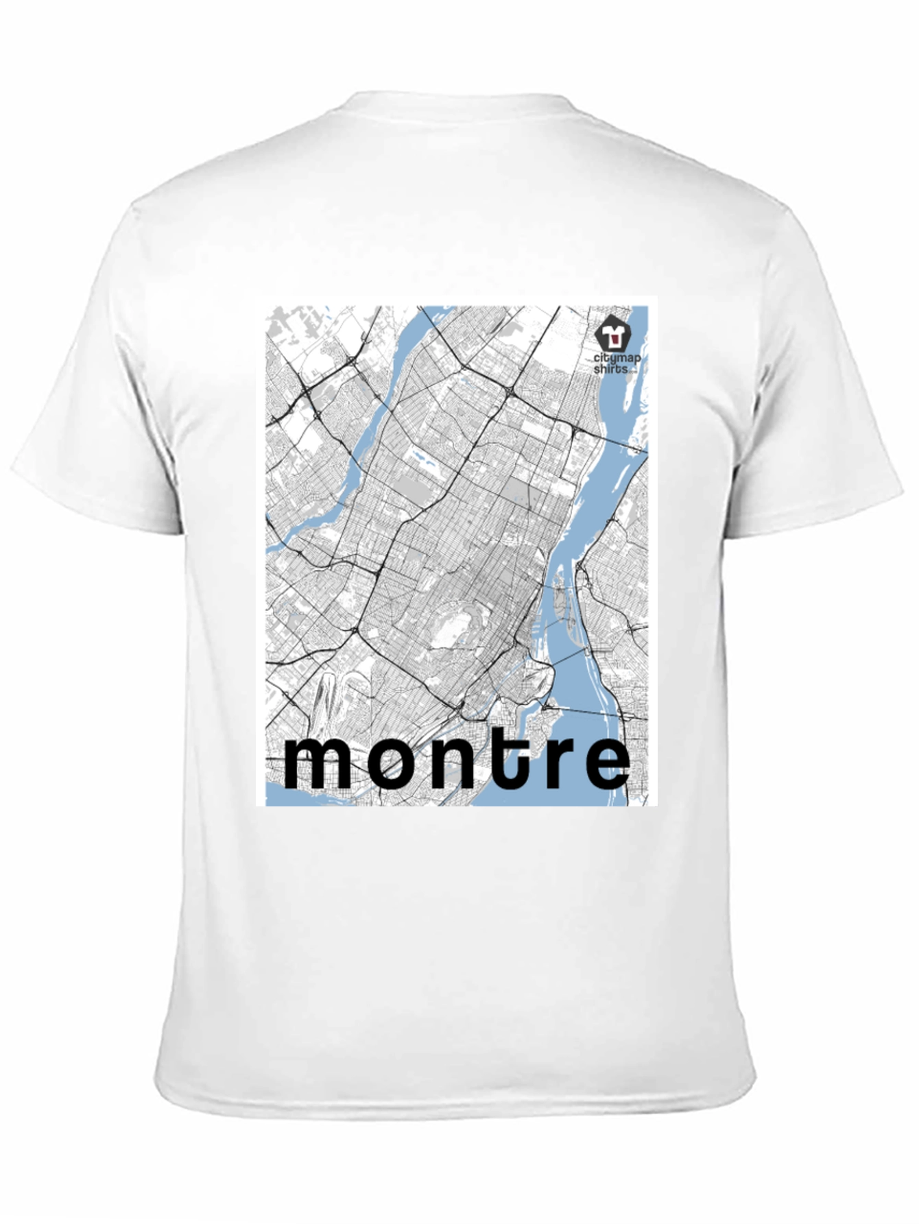 Montreal City Map T-Shirt - Black