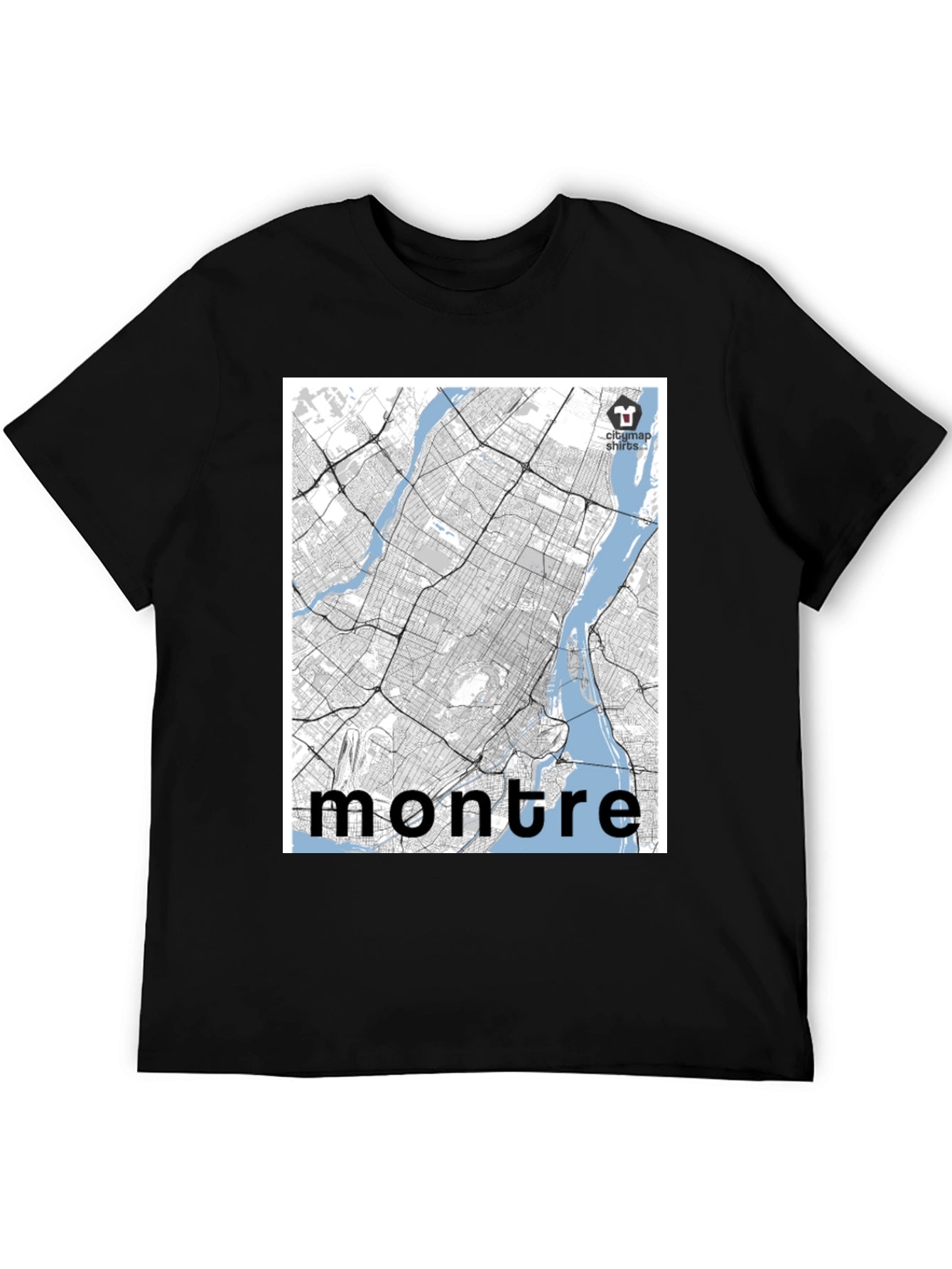 Montreal City Map T-Shirt - Black