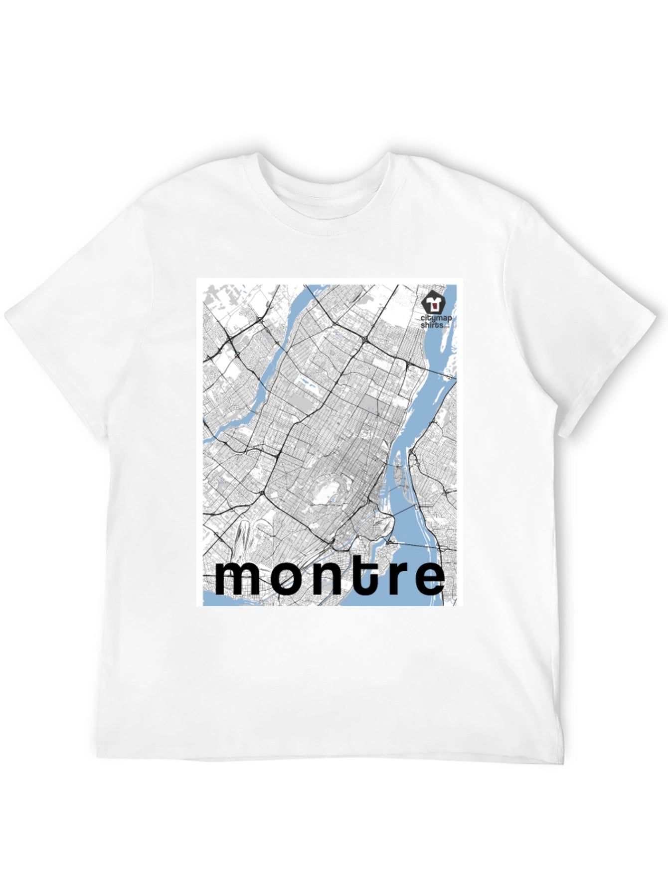Montreal City Map T-Shirt - Black